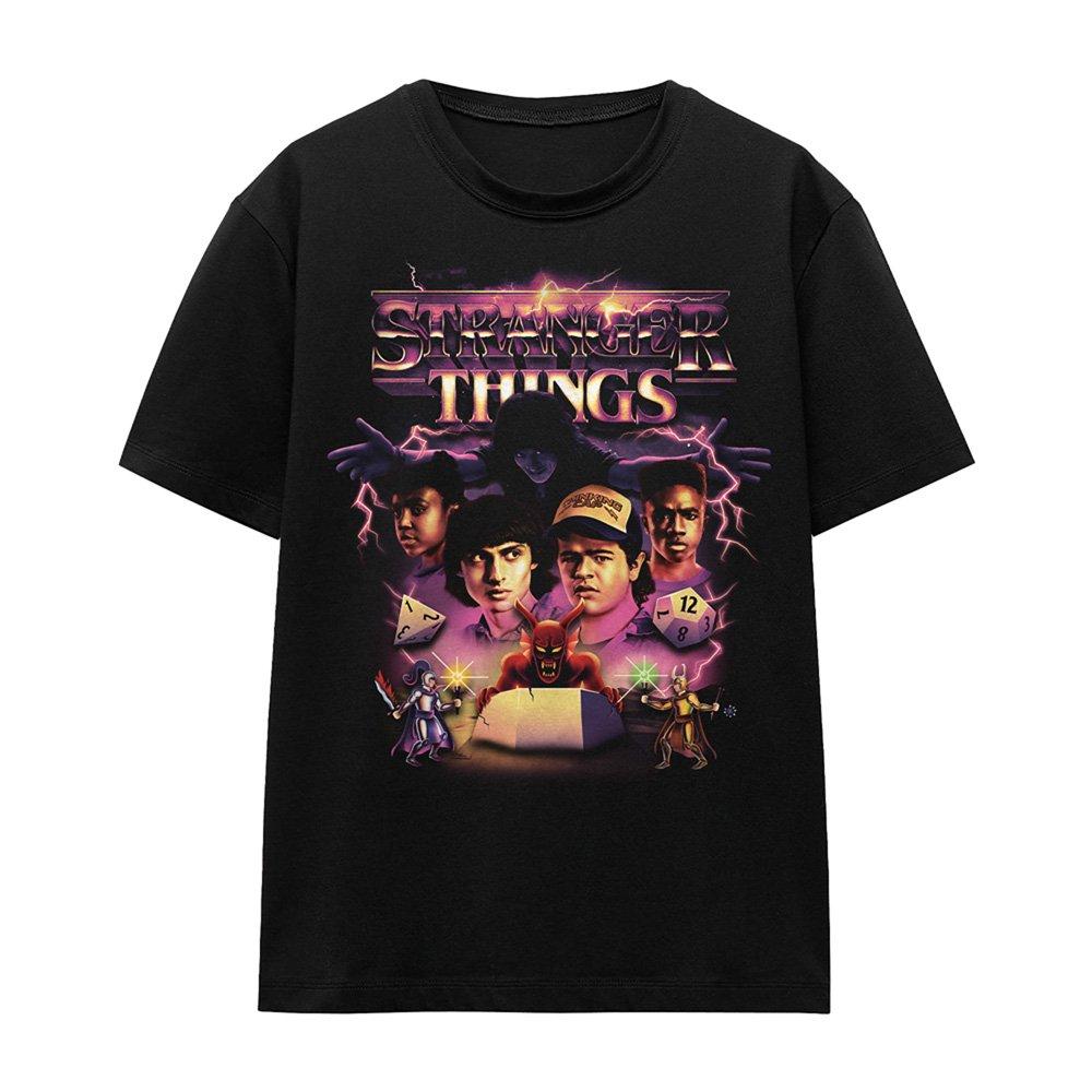 Black - Stranger Things - Stranger Things Group Thunder Metal Band T Shirt - 4
