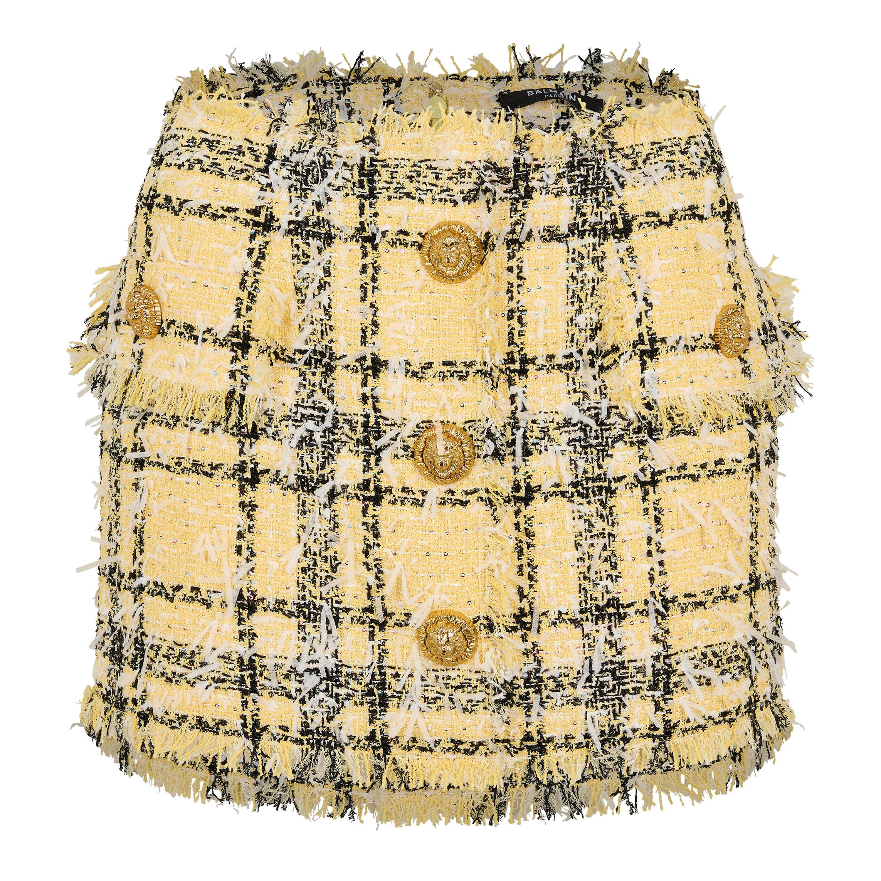 Balmain Glitter Tweed Mini Skirt - Multi - Size 12 (M)