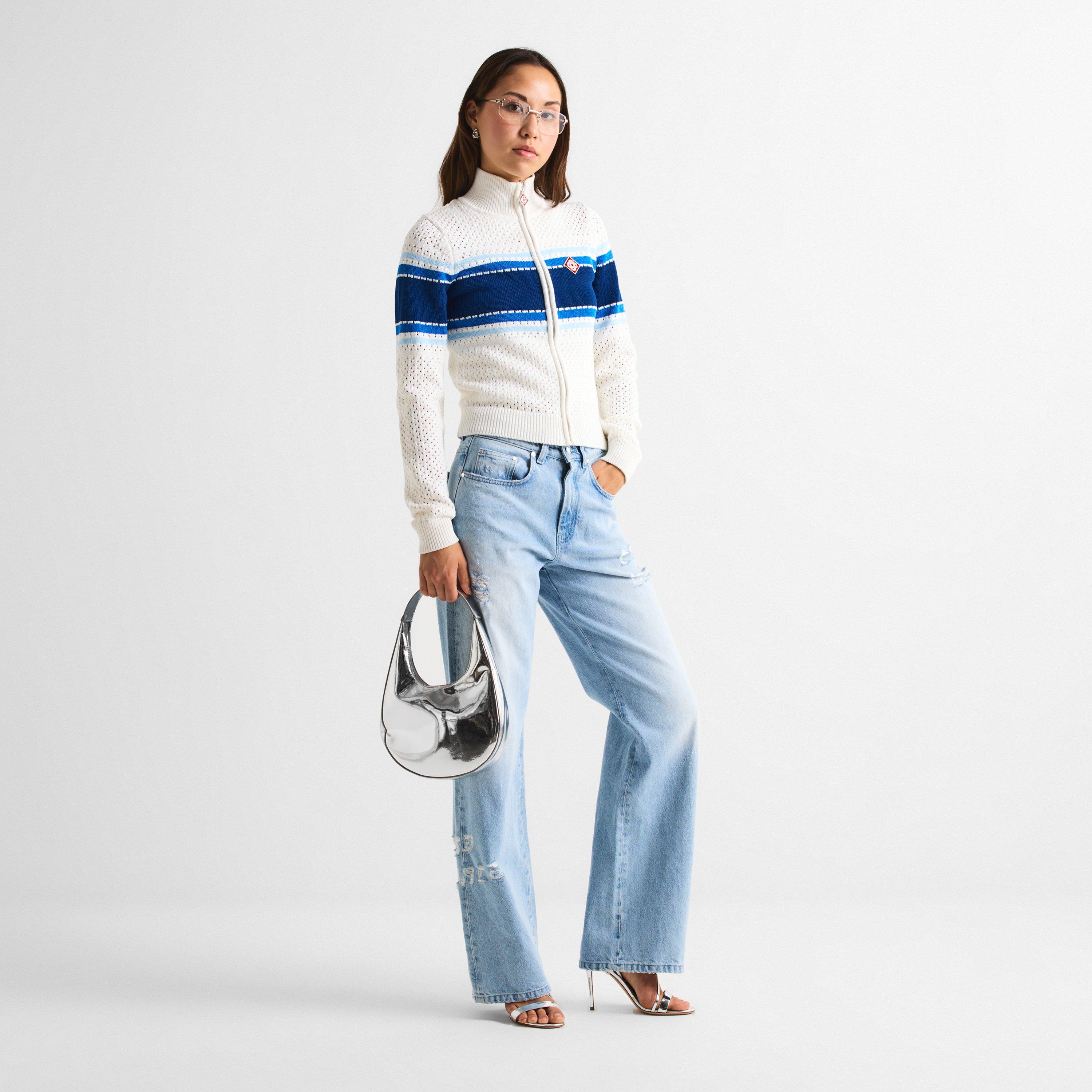 White - Casablanca - Women's Bomber Cardigan - 6
