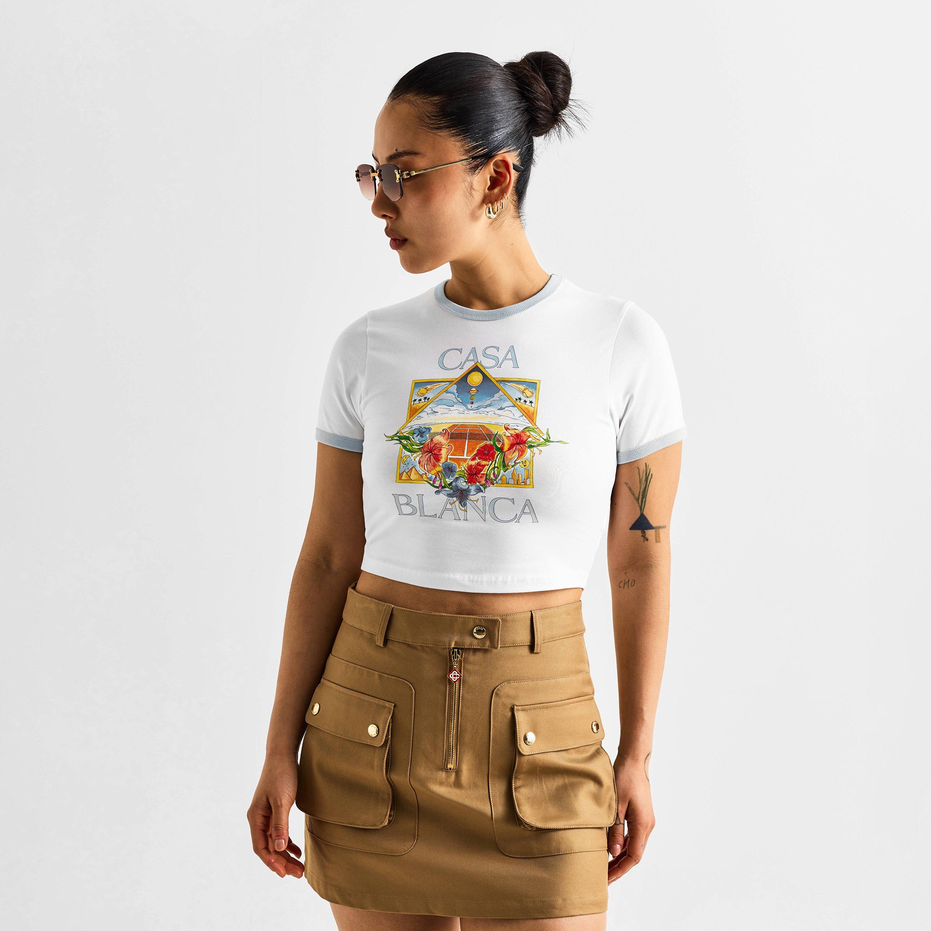 White - Casablanca - Women's Ringer Baby Tee - 3