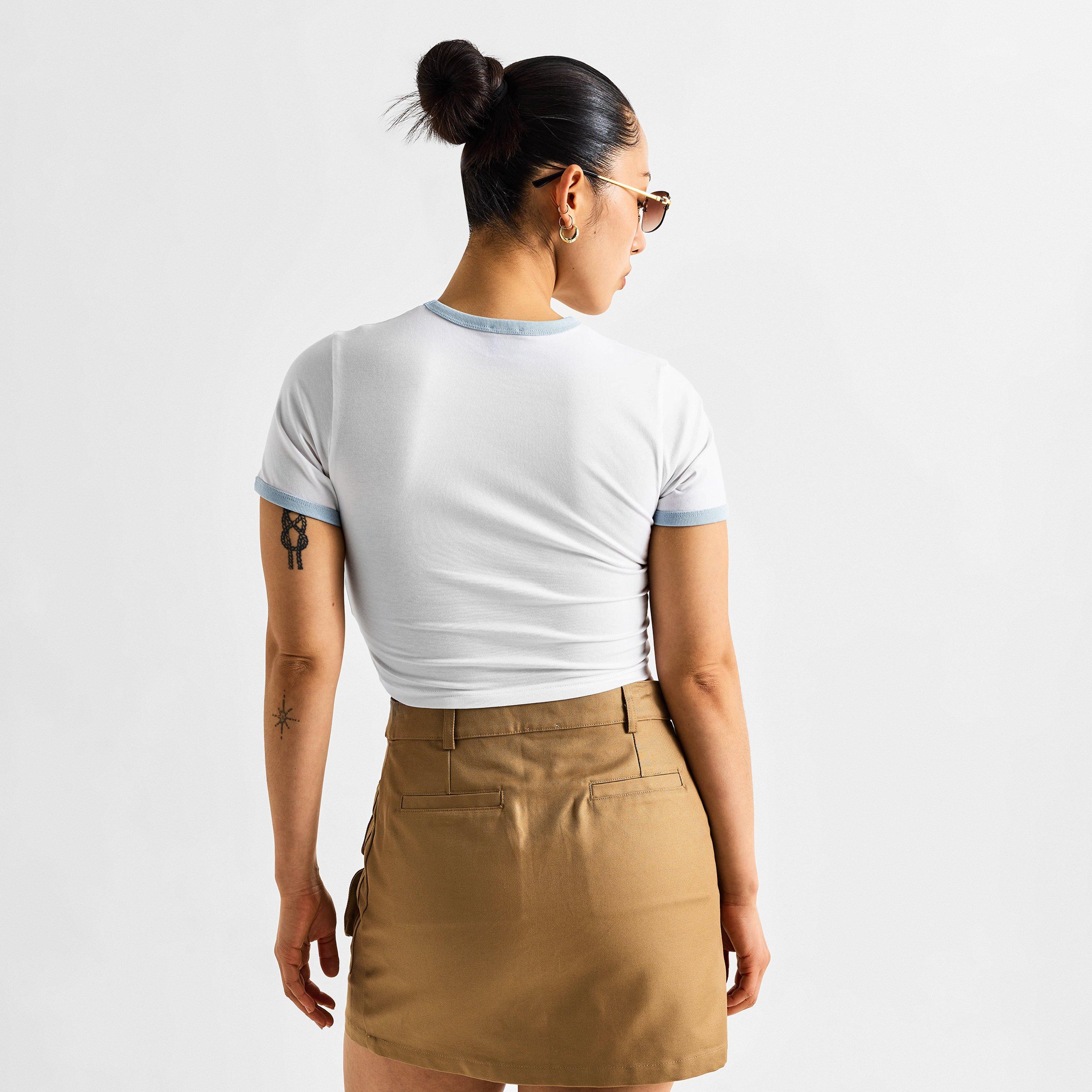 White - Casablanca - Women's Ringer Baby Tee - 4