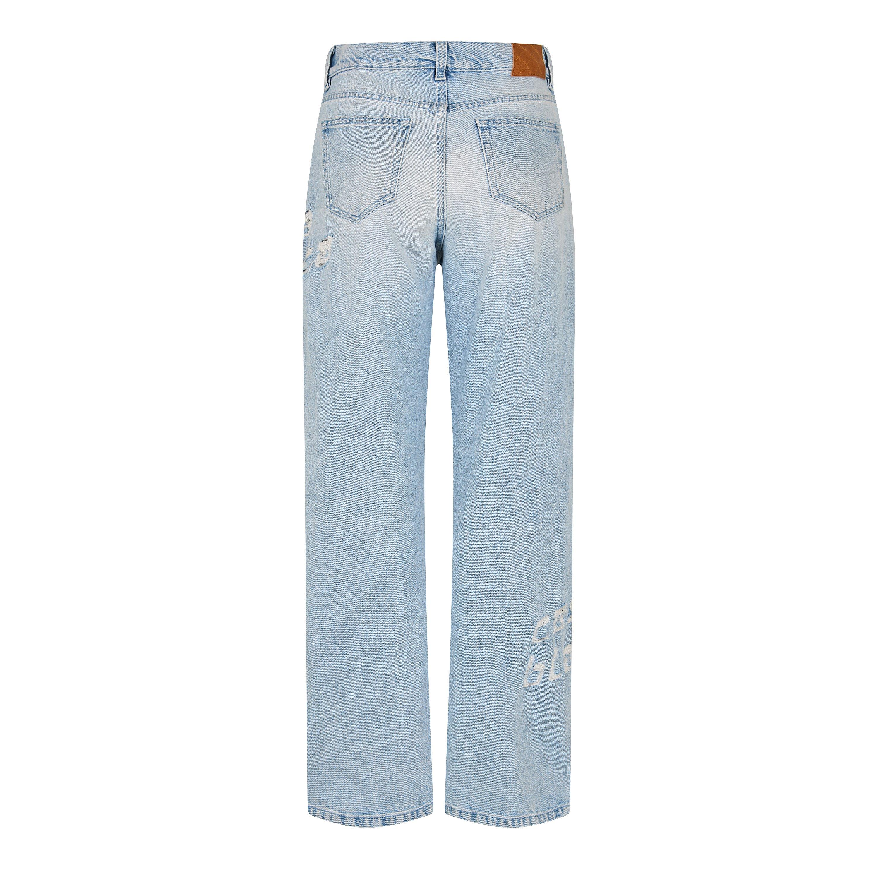 Blue - Casablanca - Women's Laser Denim Wide Leg Jeans - 2