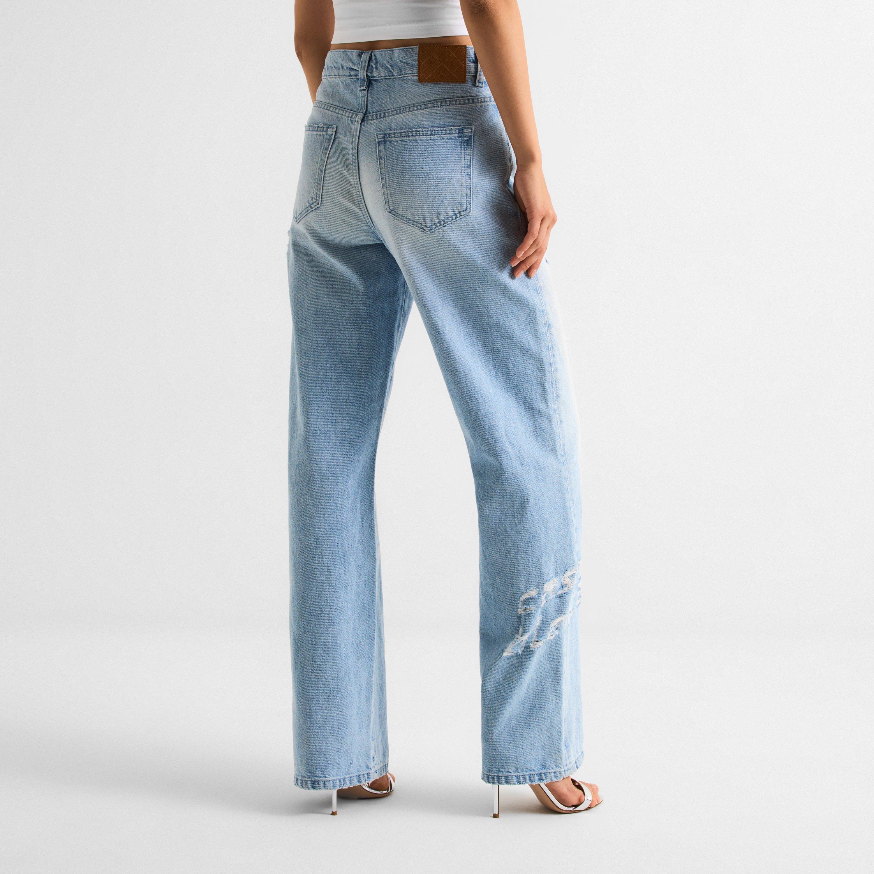 Blue - Casablanca - Womens Light Wash Graffiti Jeans - 4