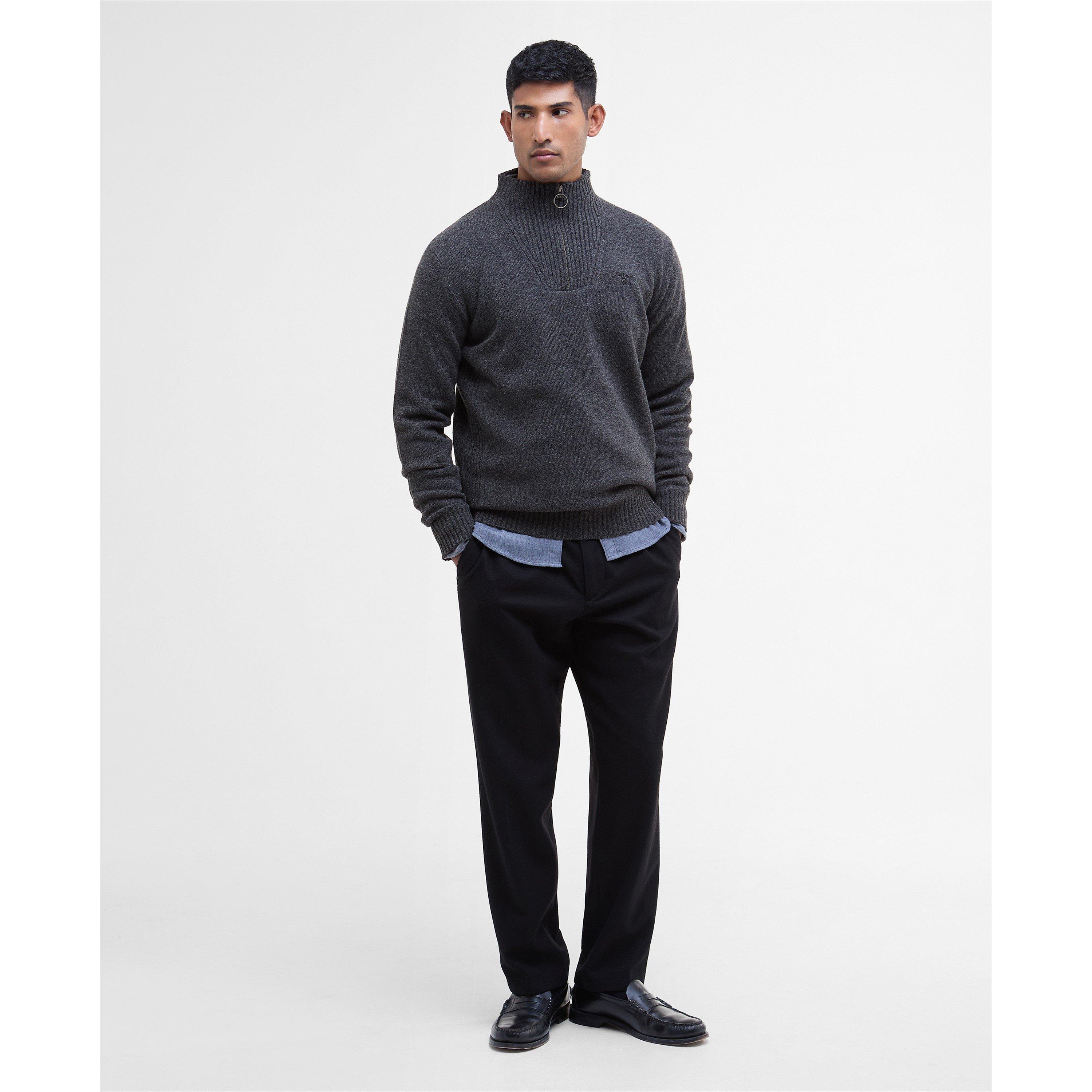 Charcoal CH51 - Barbour - Essential L/Wool Half Zip Jumper - 6
