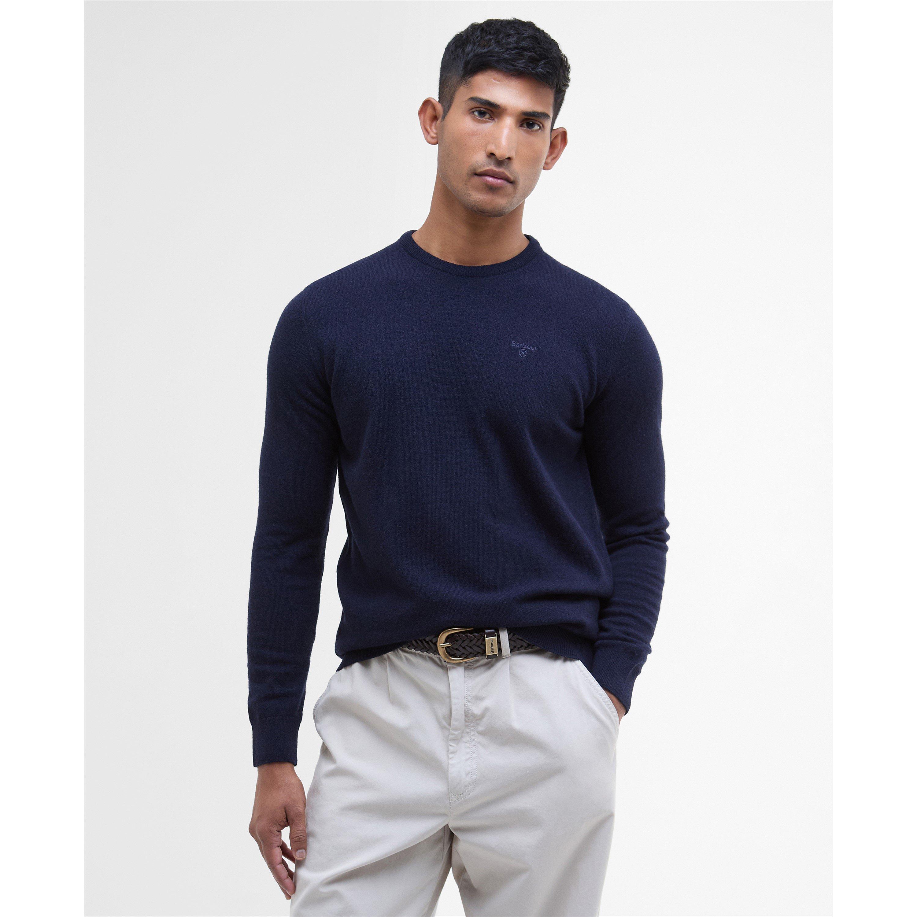 Navy NY71 - Barbour - Men's Lambswool Long-Sleeve Crew-Neck Jumper - 2