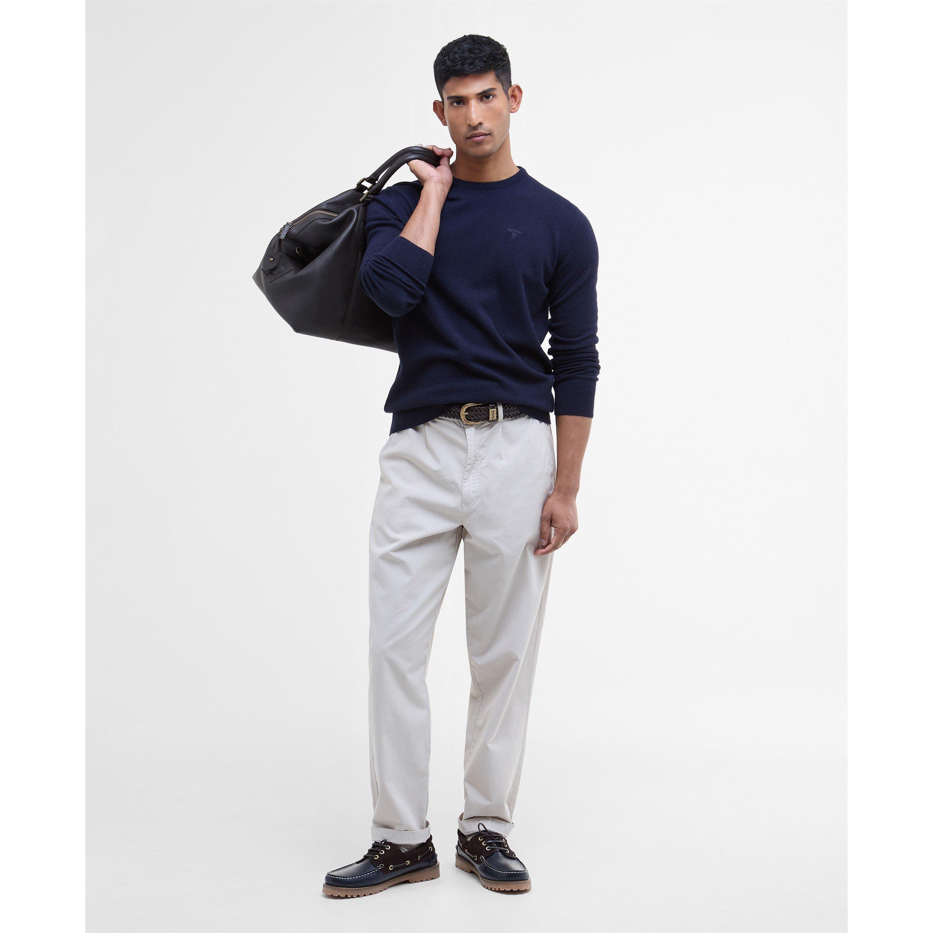 Navy NY71 - Barbour - Men's Lambswool Long-Sleeve Crew-Neck Jumper - 6