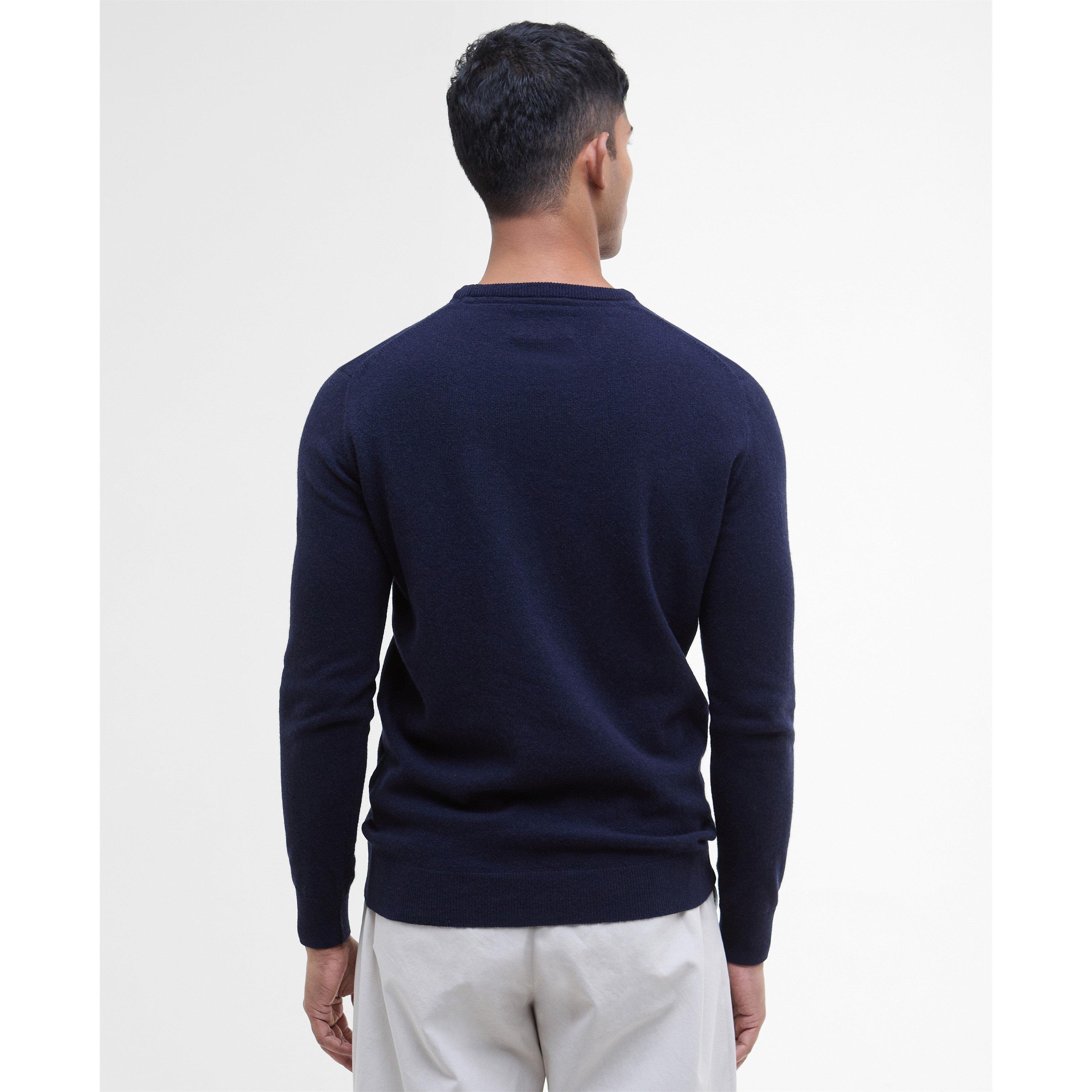 Navy NY71 - Barbour - Men's Lambswool Long-Sleeve Crew-Neck Jumper - 3