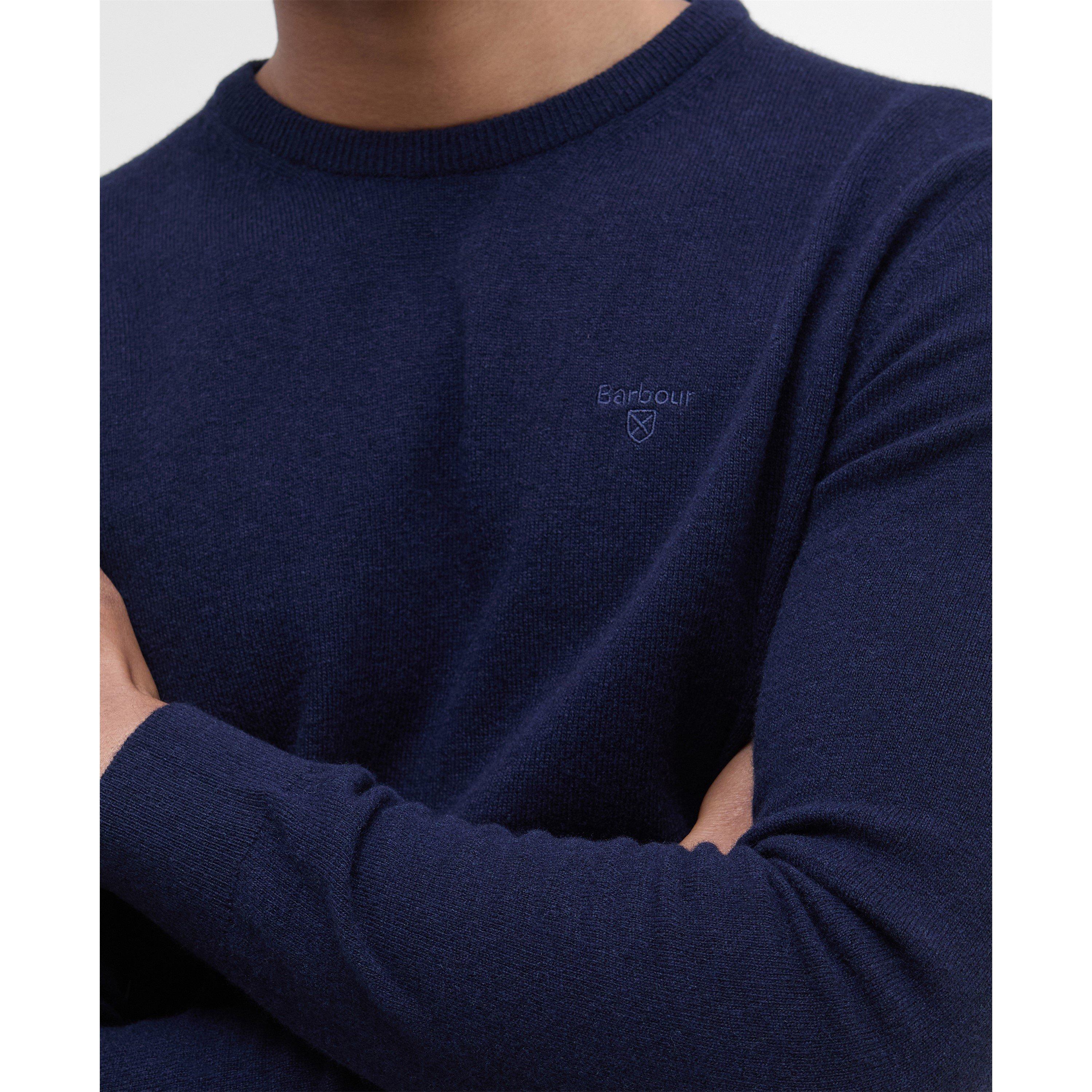 Navy NY71 - Barbour - Men's Lambswool Long-Sleeve Crew-Neck Jumper - 5