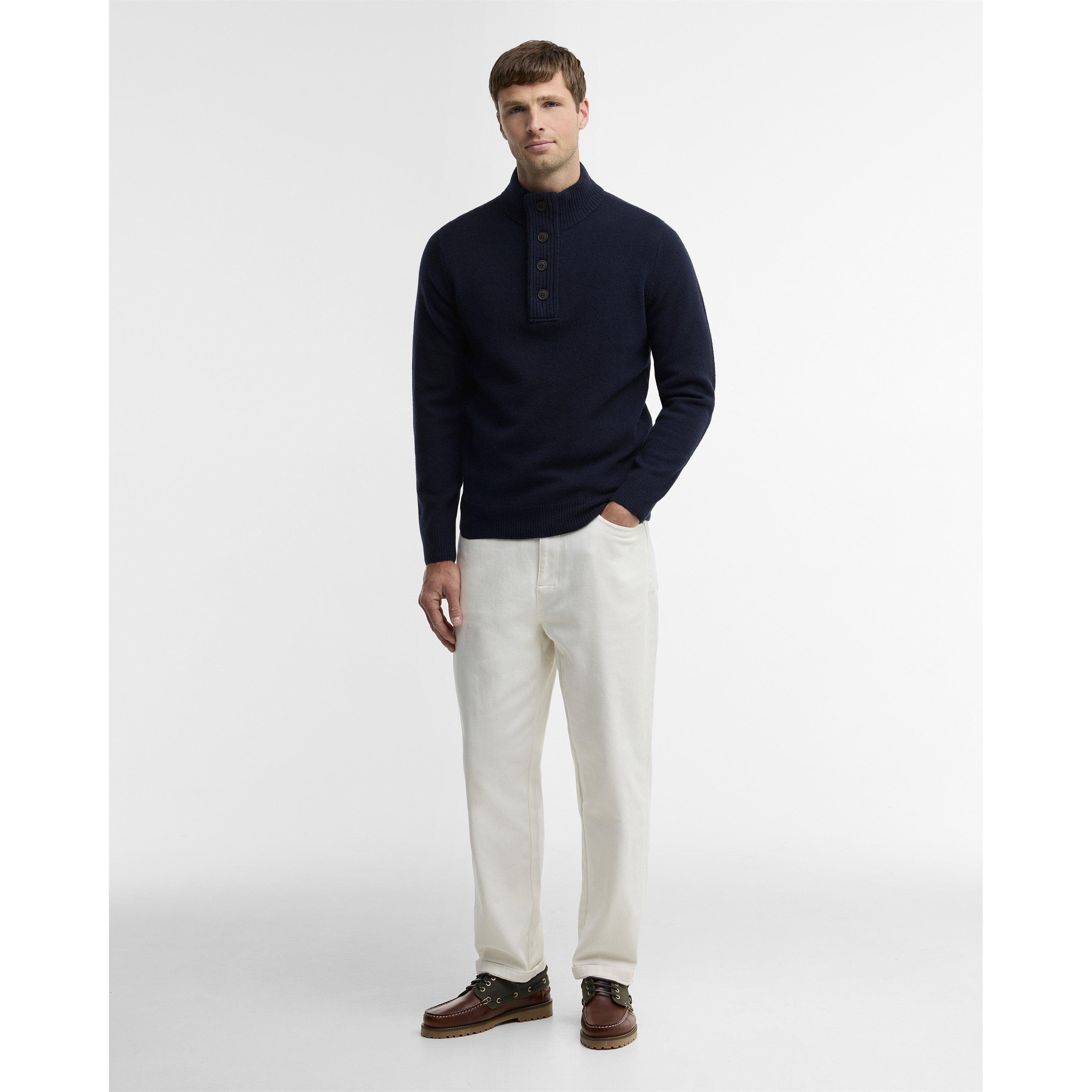 Navy NY91 - Barbour - Essential Elbow Patch Sweatshirt - 8