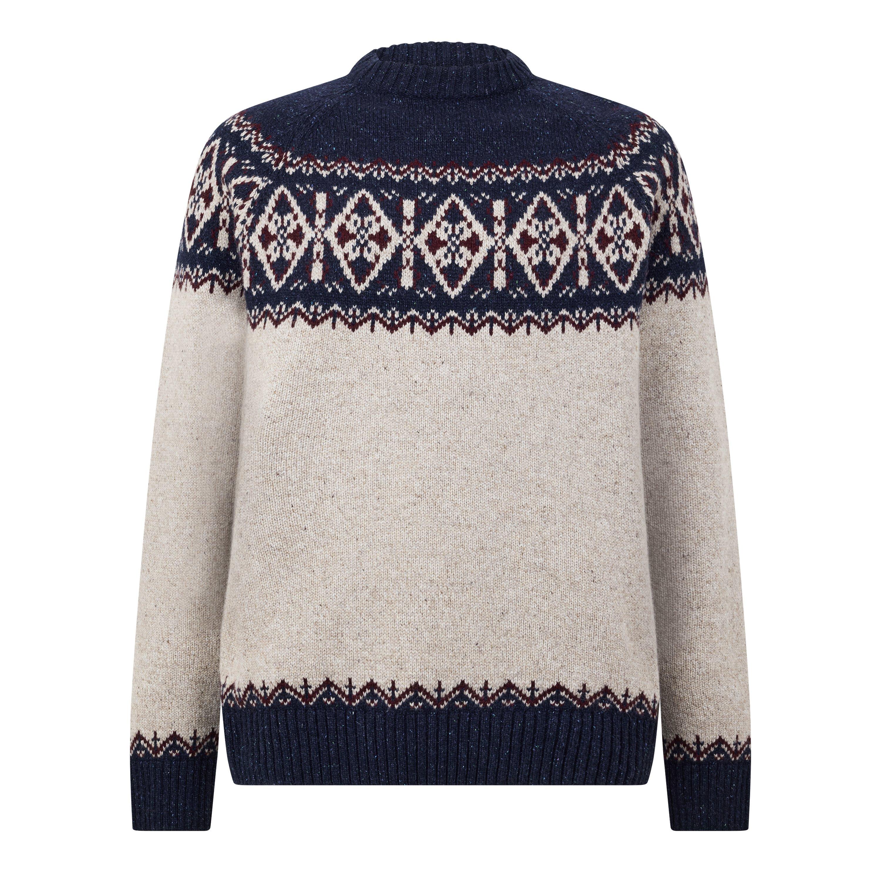 Barbour Men's Tisbury Fairisle Wool Crew-Neck Jumper - Navy Ny91 - M