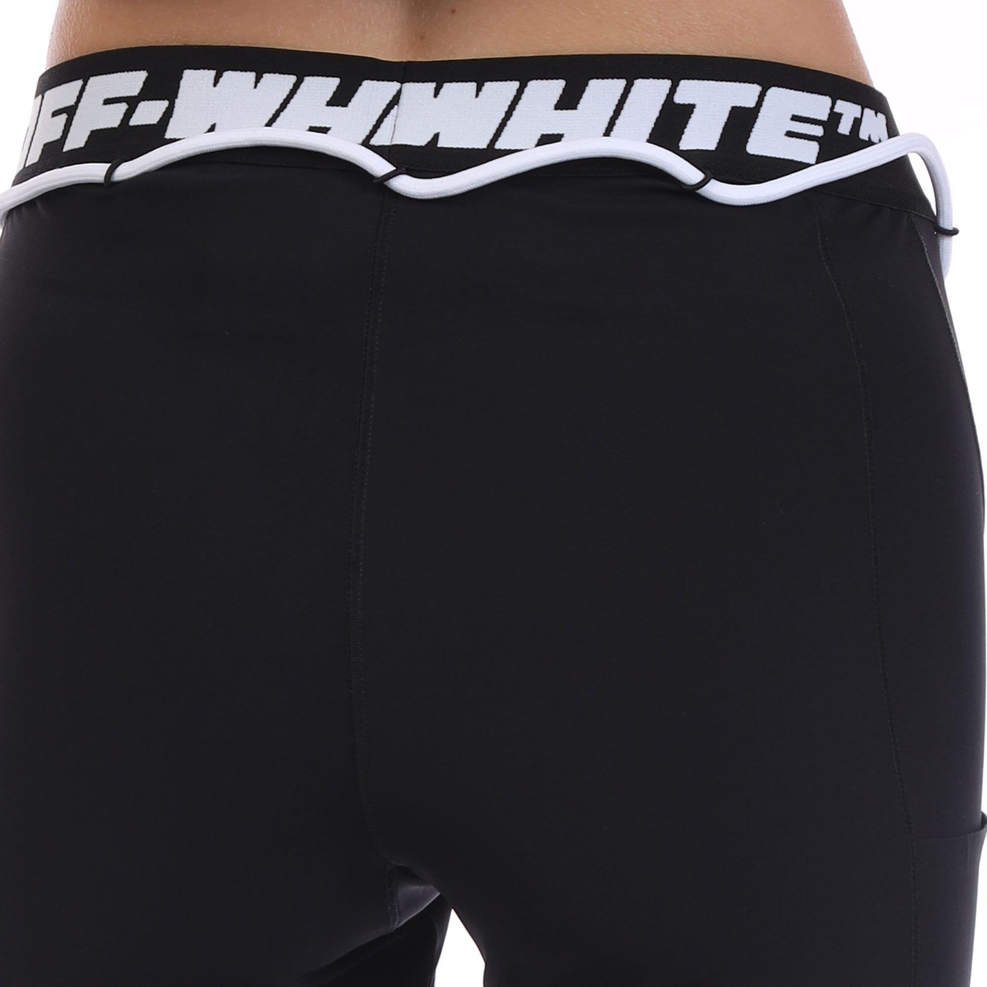 Black - Off White - Athletic Logo Band Leggings - 3