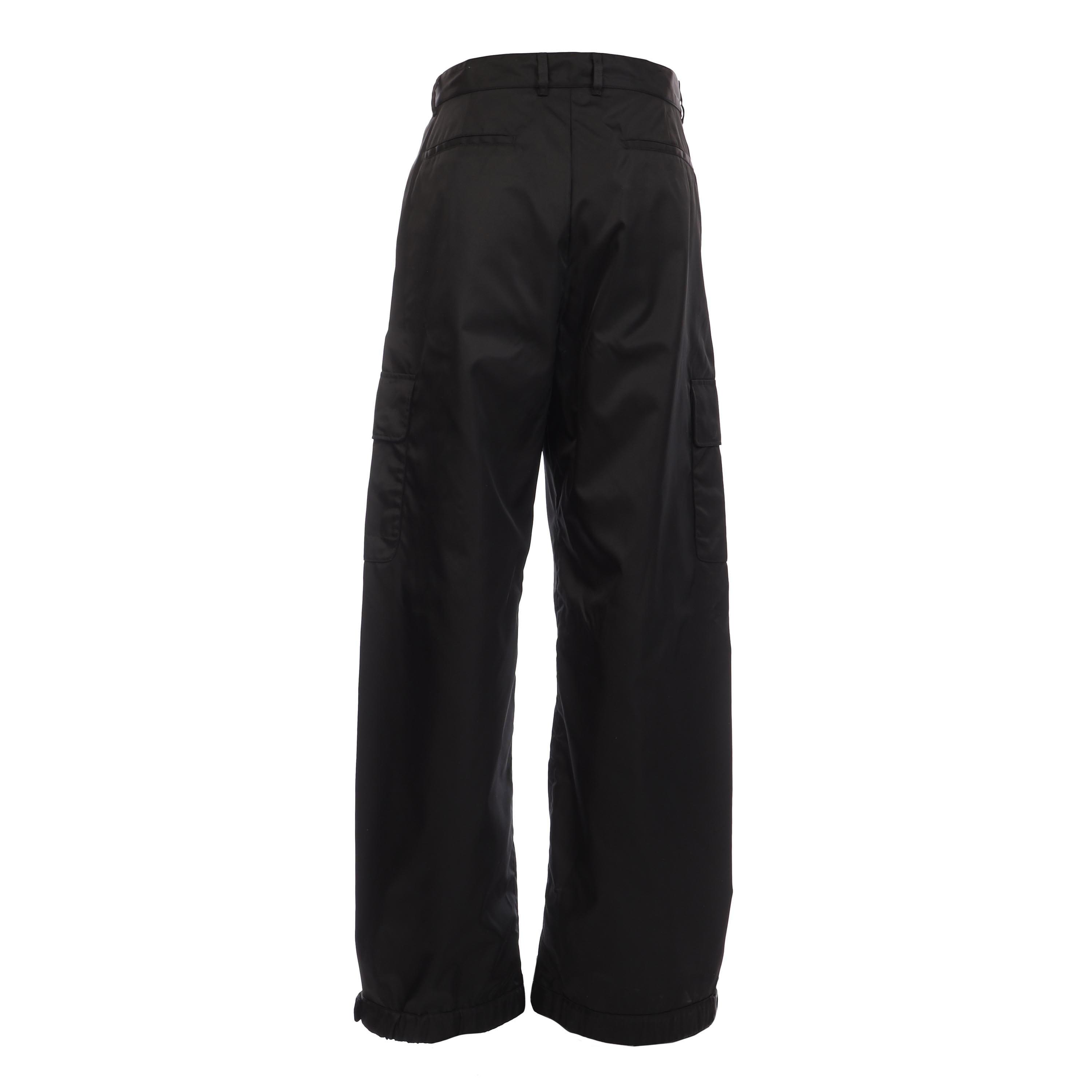 Black - Off White - Embroidered Nylon Cargo Pants - 2