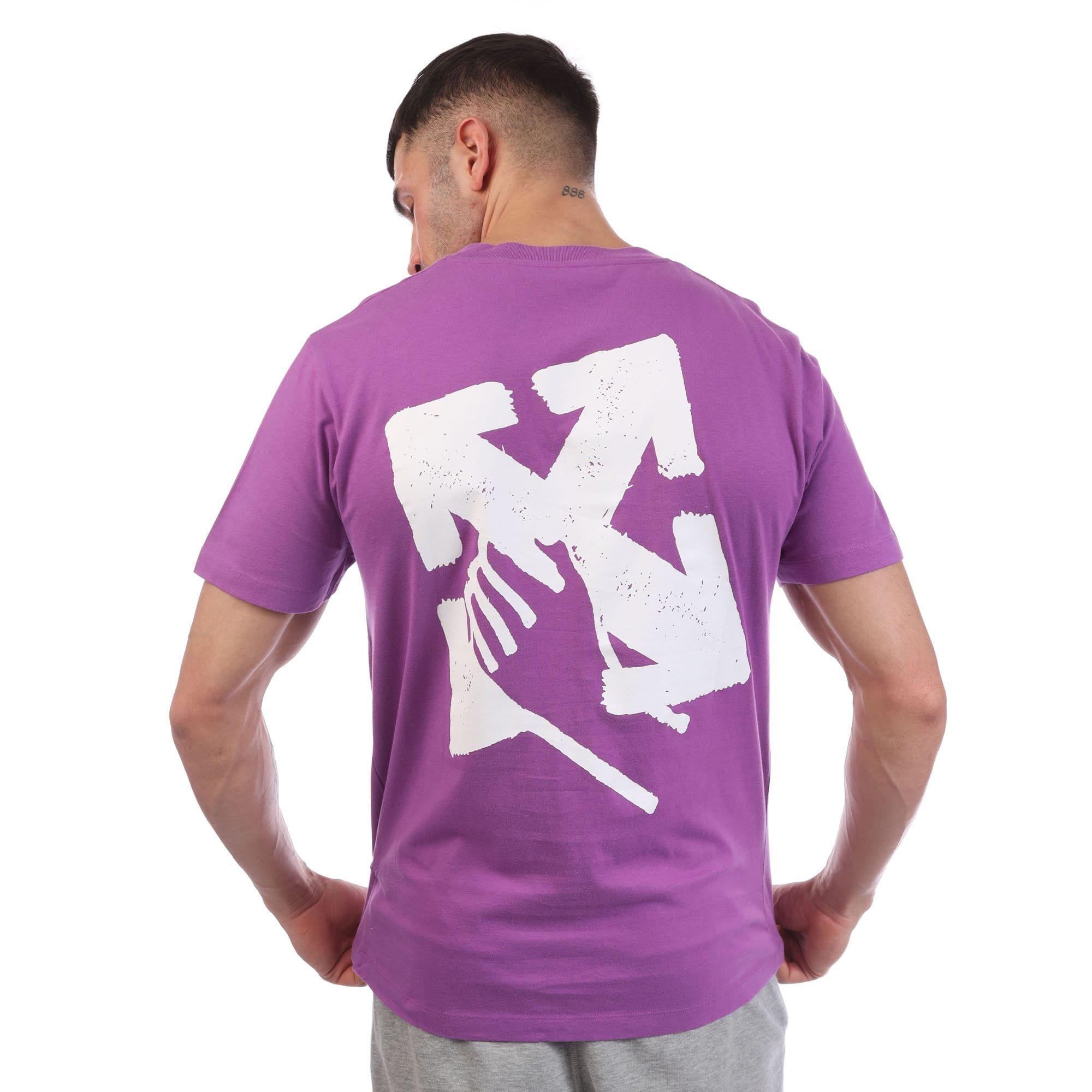 Purple White - Off White - Hand Arrow Slim T-Shirt - 2