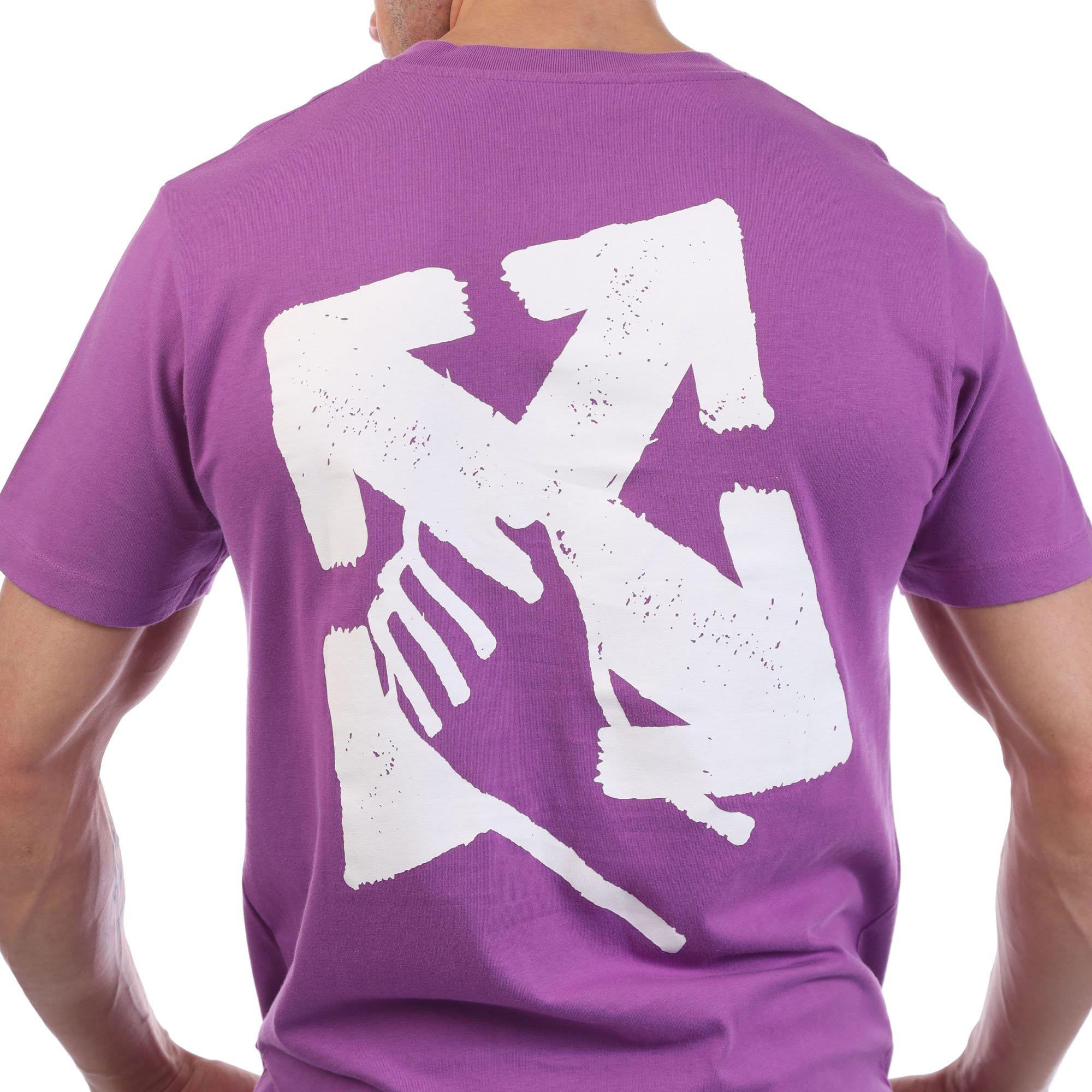 Purple White - Off White - Hand Arrow Slim T-Shirt - 4