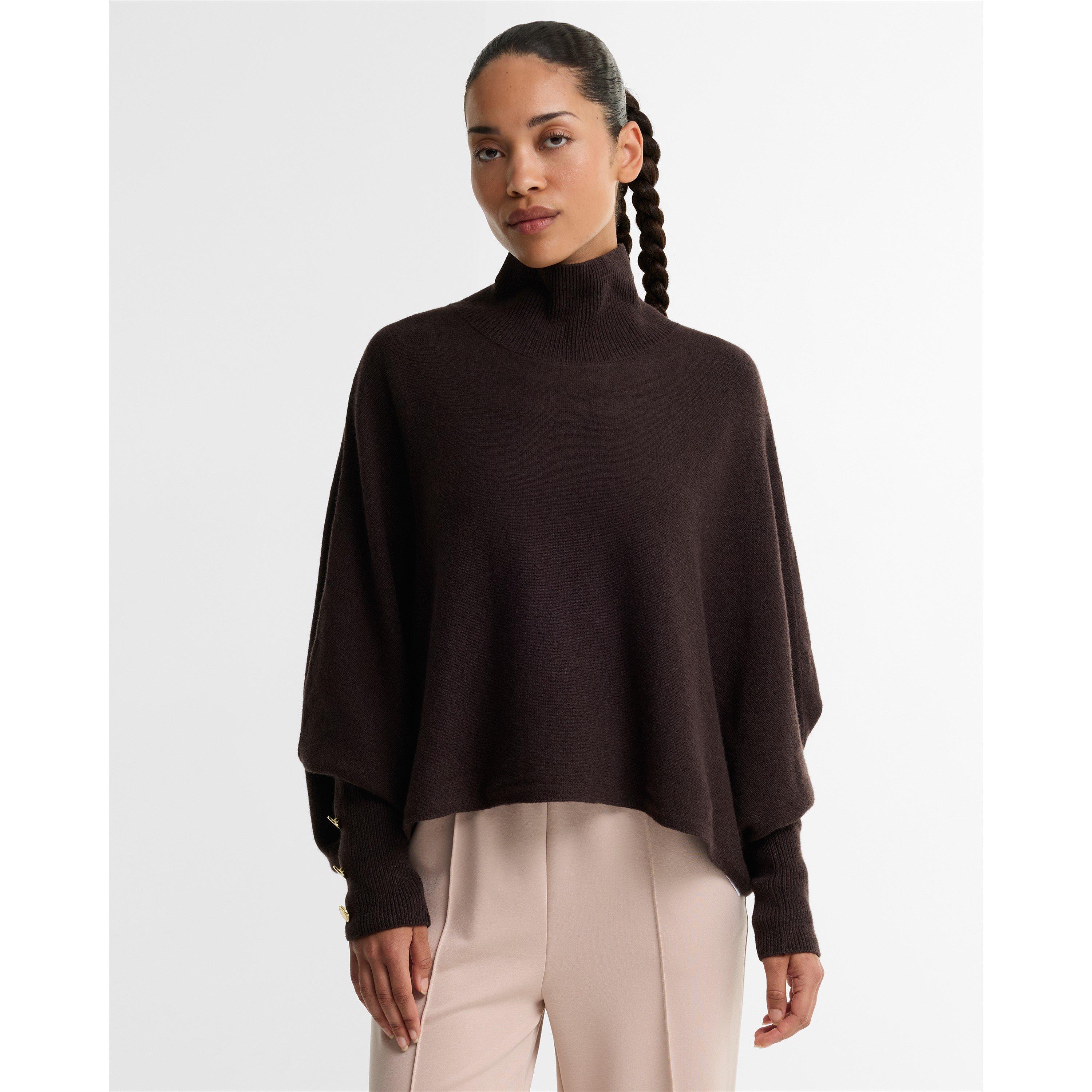 Truffle - Barbour International - Women's Lilah Wool Funnel-Neck Oversized-Fit Jumper - 3
