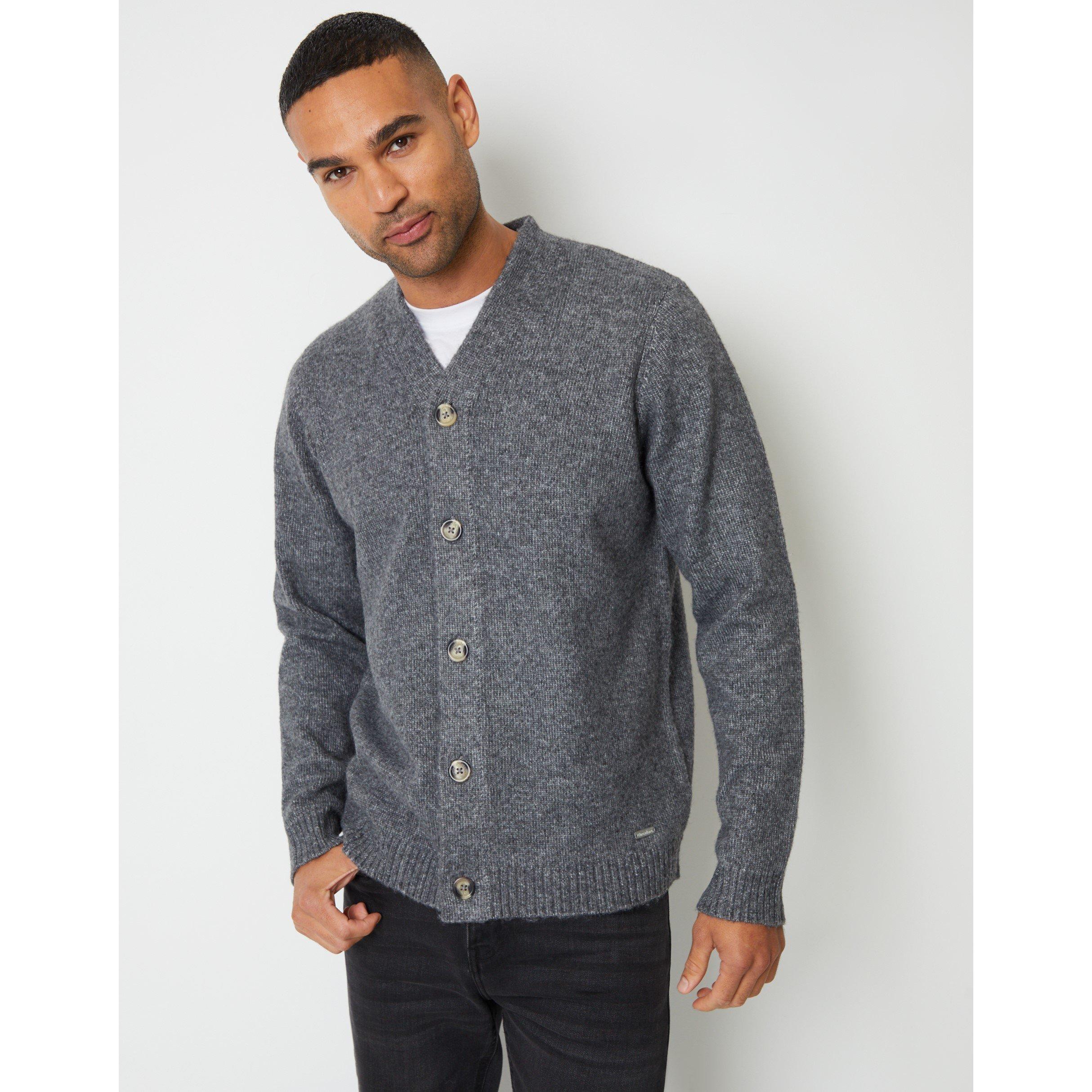 Threadbare Men's Dutch Cardigan - Charcoal Marl - Medium