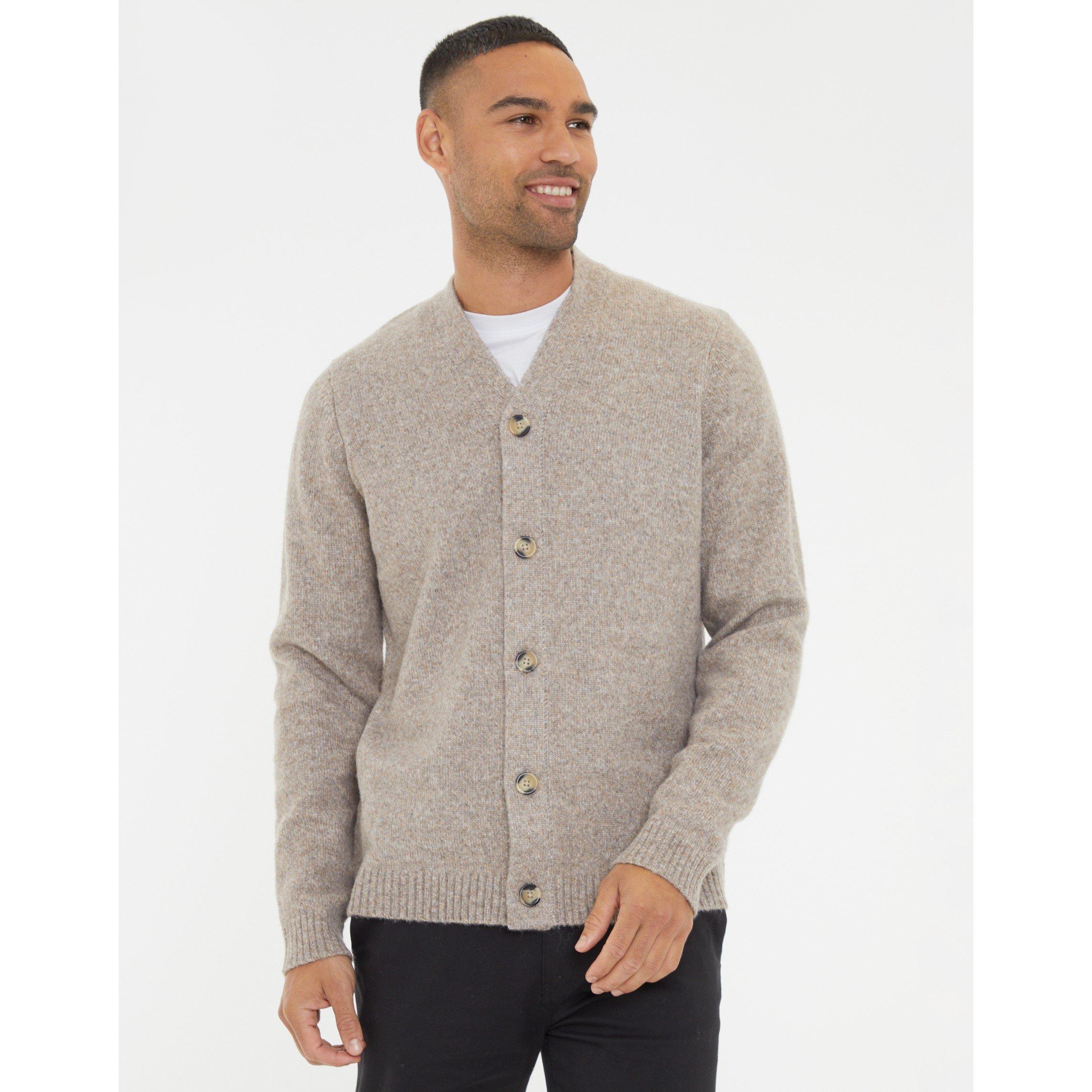 Threadbare Men's Dutch Cardigan - Taupe Marl - Medium