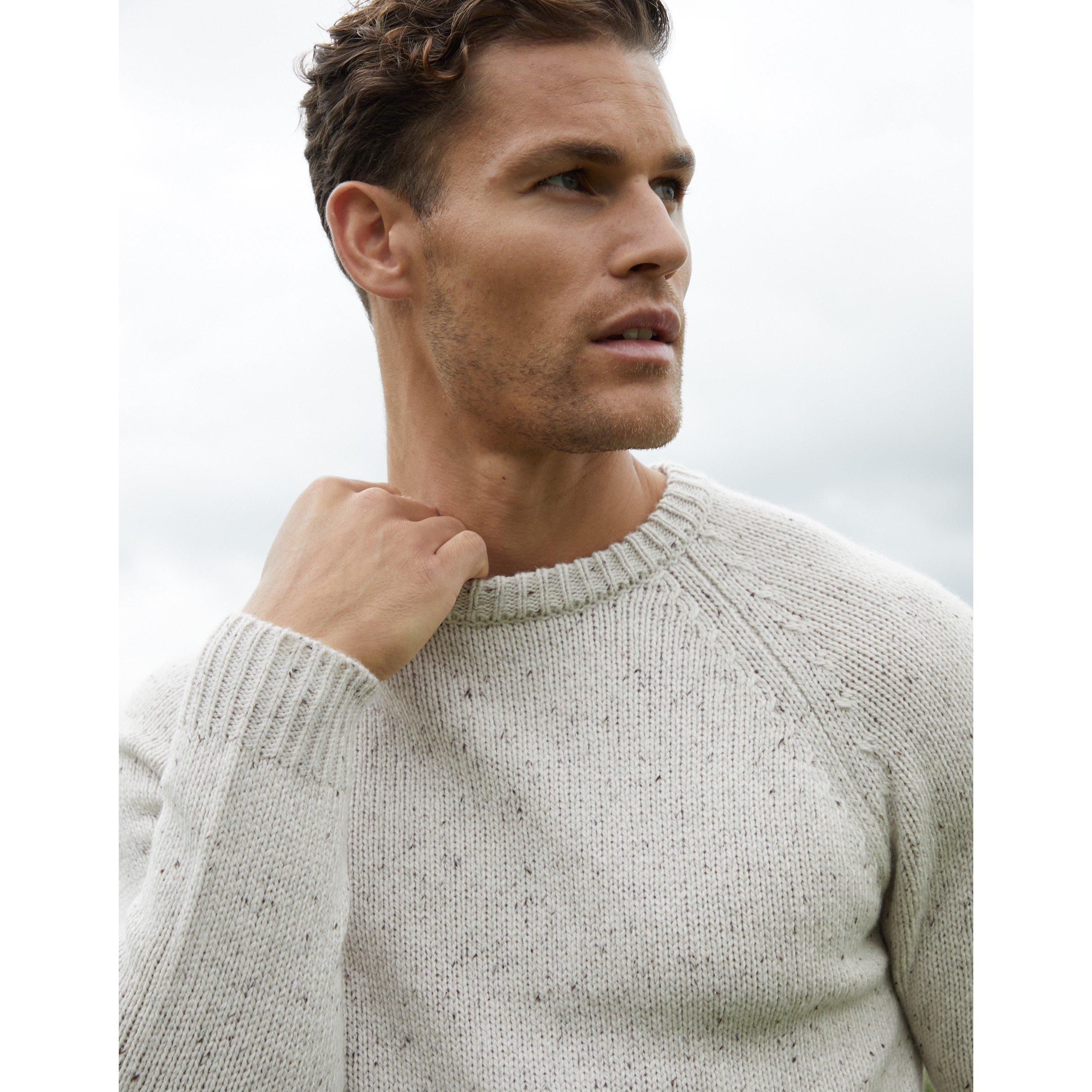 Ecru Nep - Threadbare - Men's Ravenswood Crew Neck Jumper - 1