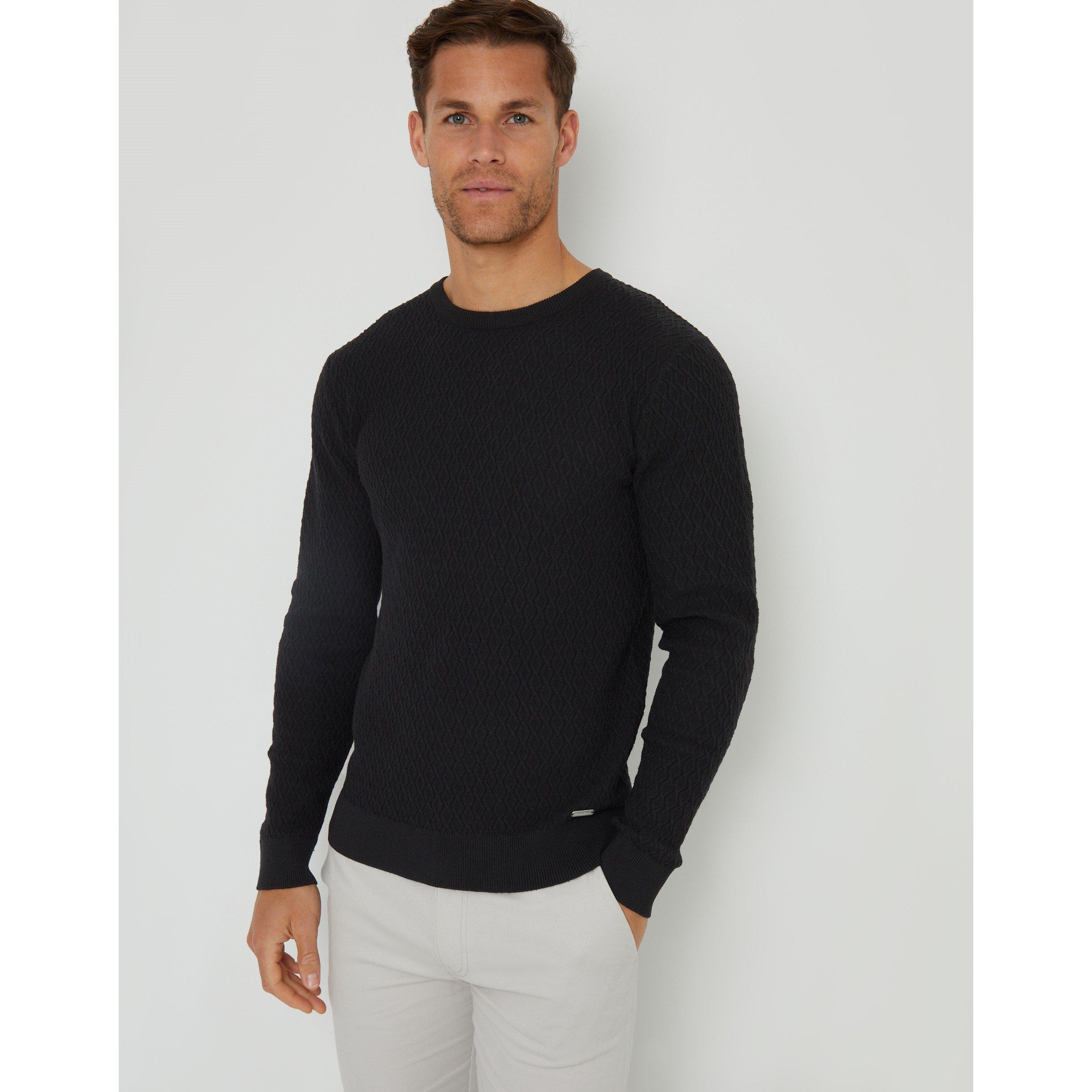 Threadbare Men's Staleyhall Crew Neck Jumper - Black - Large