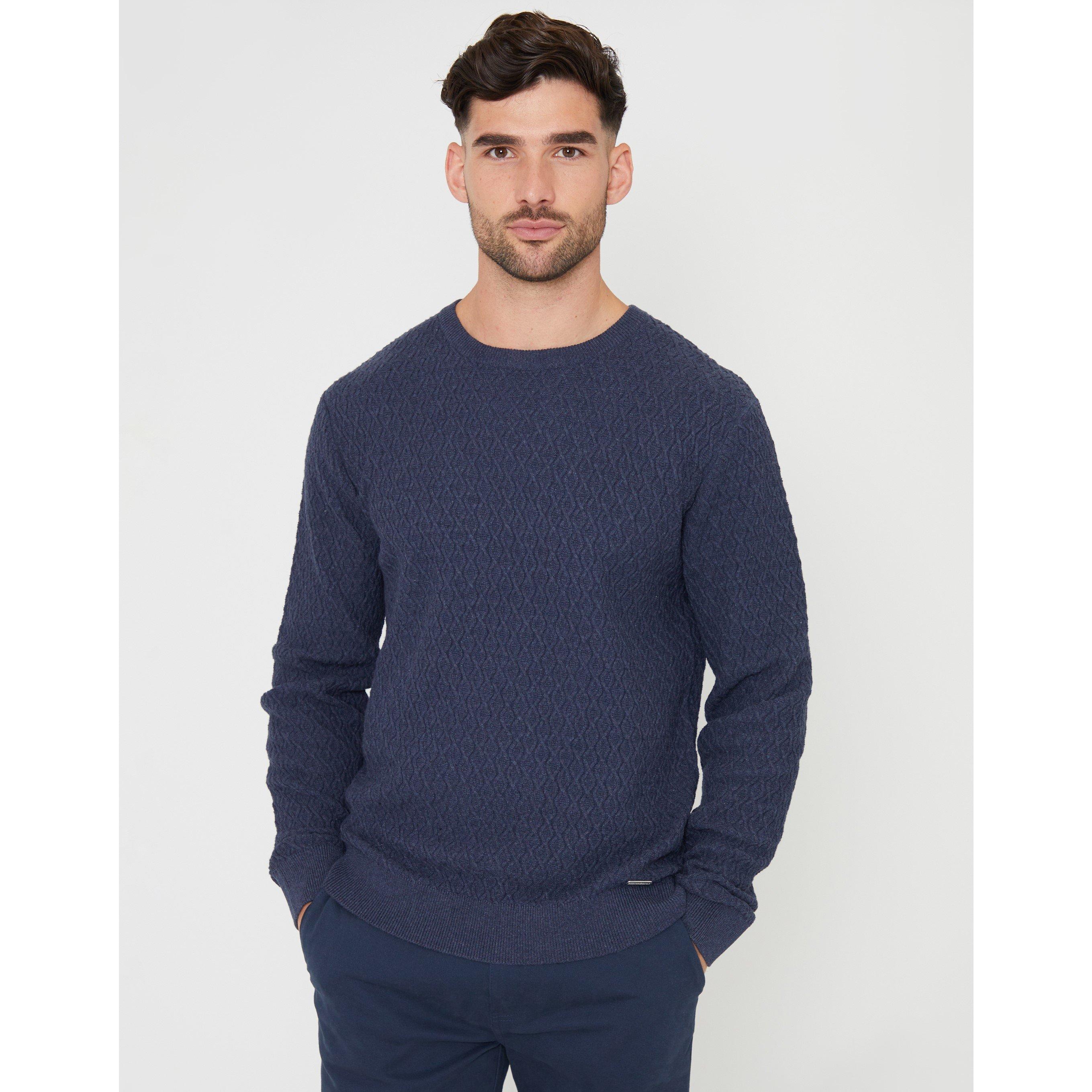 Threadbare Men's Staleyhall Crew Neck Jumper - Denim Blue - Large