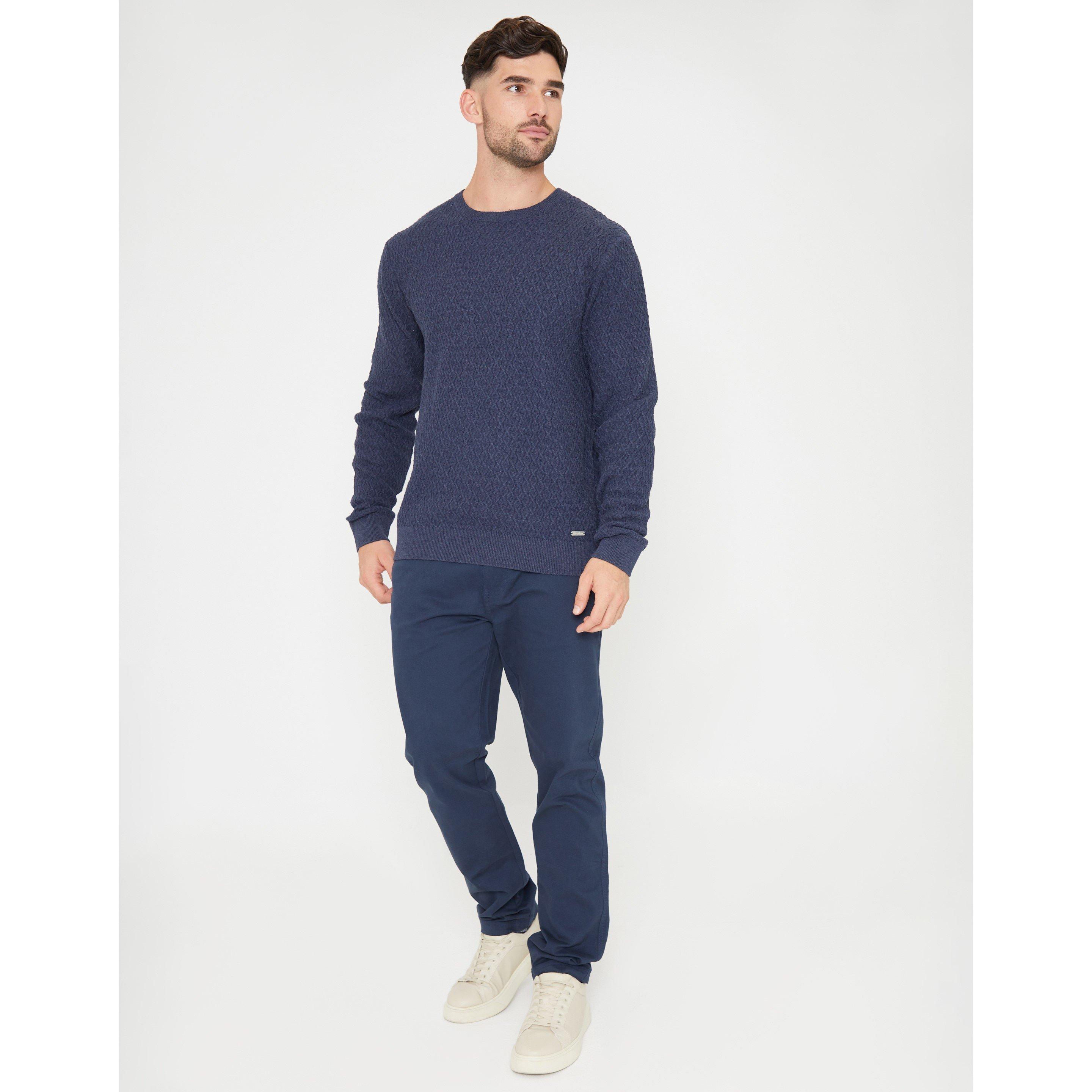 Denim Blue - Threadbare - Men's Staleyhall Crew Neck Jumper - 2