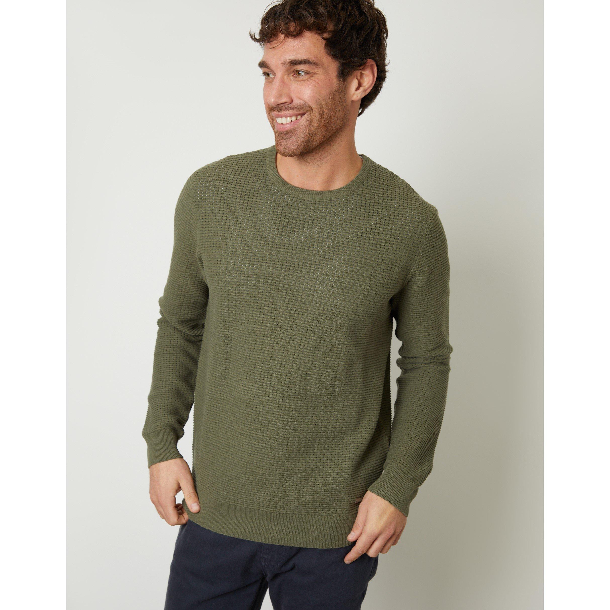 Threadbare Men's Yarra Crew Neck Jumper - Olive - Medium