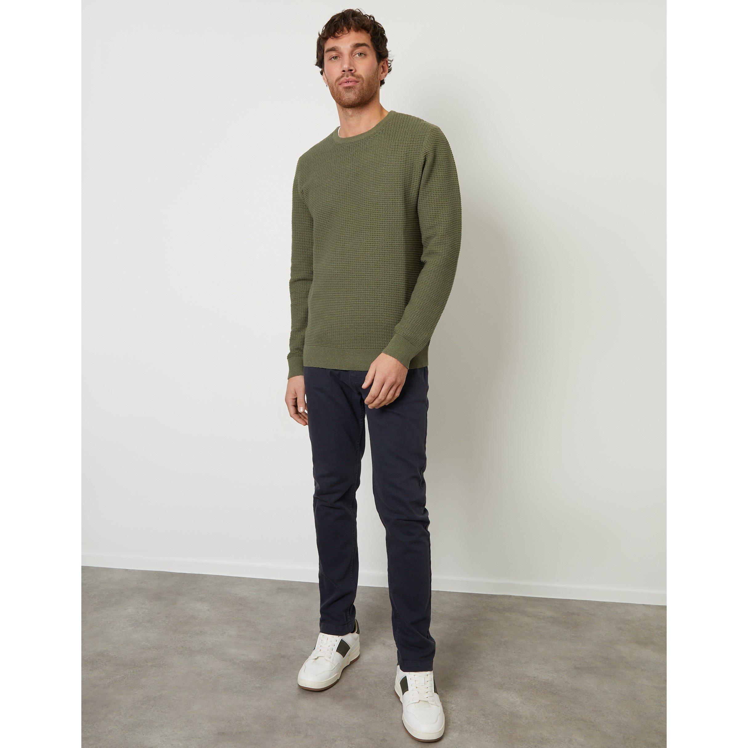 Olive - Threadbare - Men's Yarra Crew Neck Jumper - 2