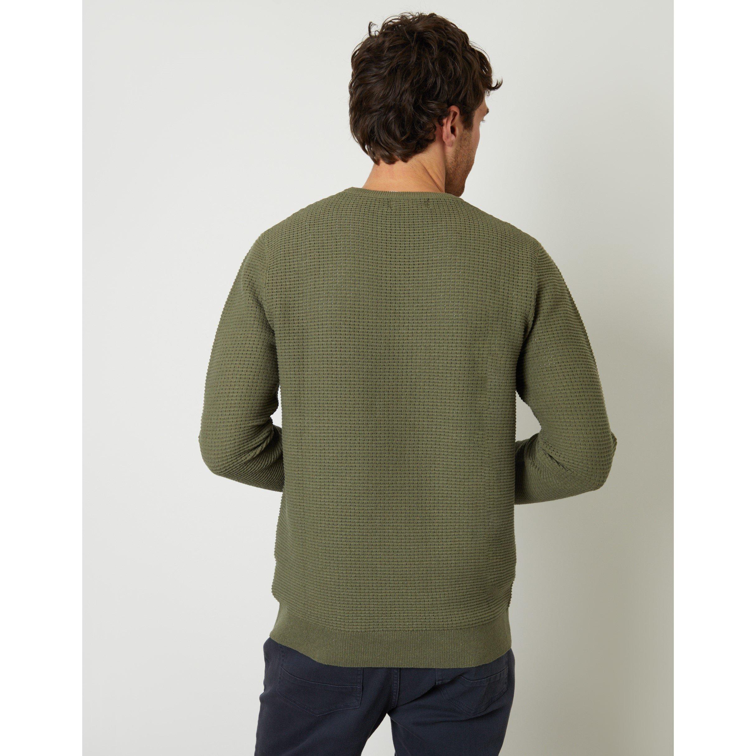 Olive - Threadbare - Men's Yarra Crew Neck Jumper - 3