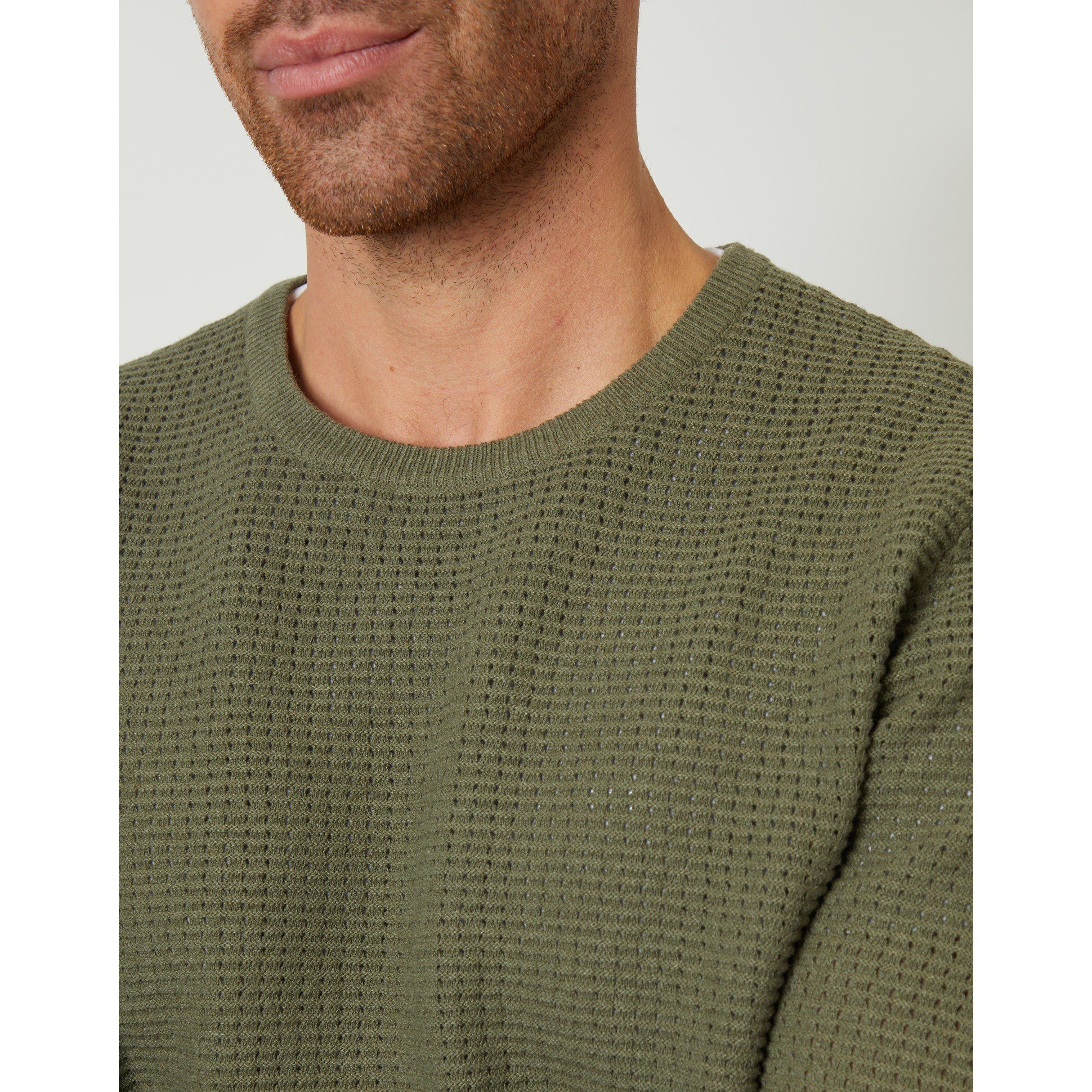 Olive - Threadbare - Men's Yarra Crew Neck Jumper - 4