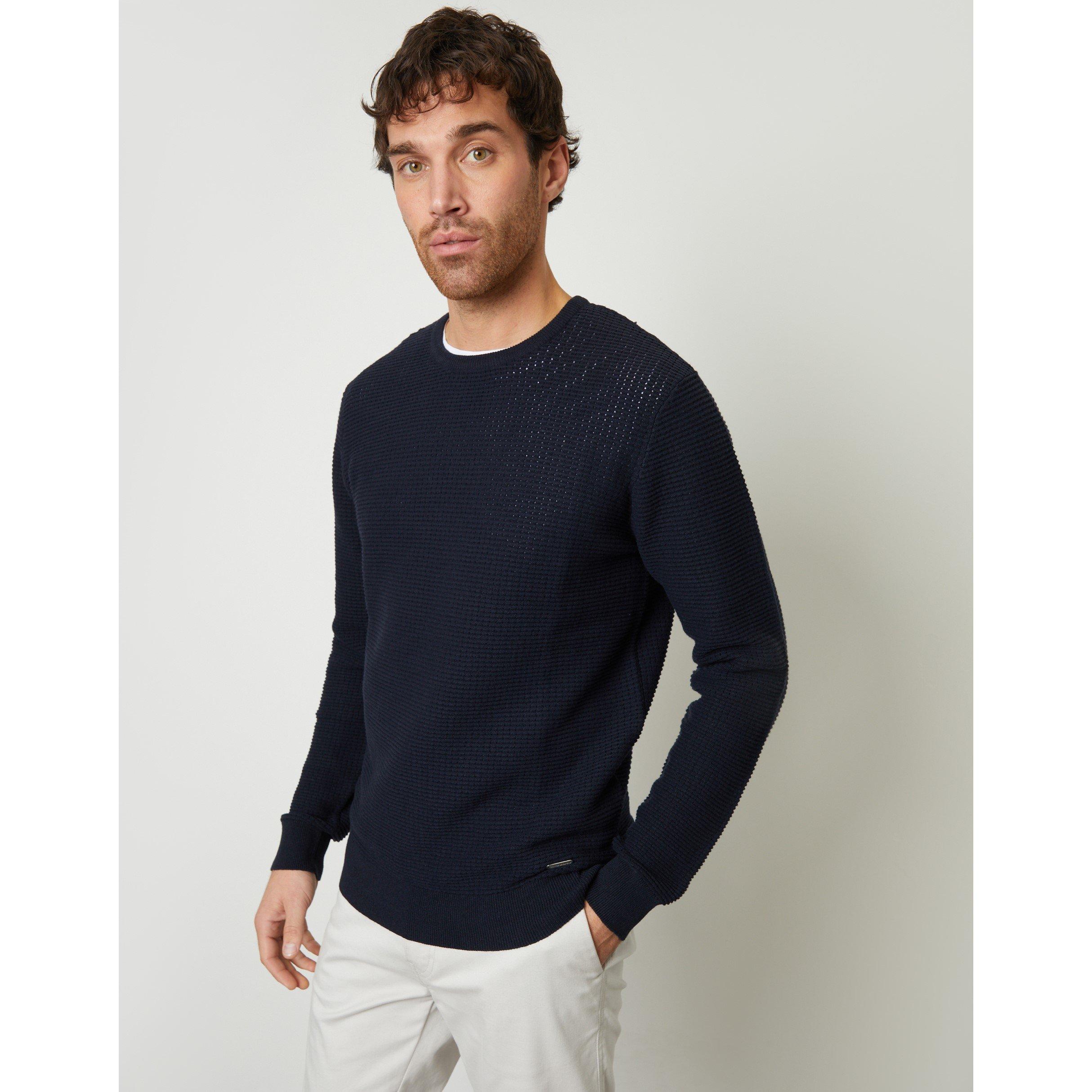 Threadbare Men's Yarra Crew Neck Jumper - Navy - Large