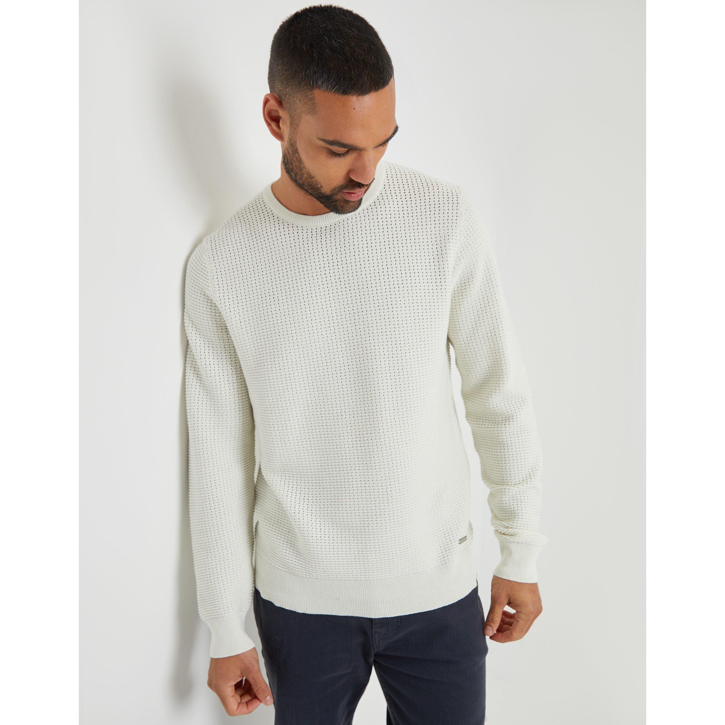 Ecru - Threadbare - Men's Yarra Crew Neck Jumper - 1
