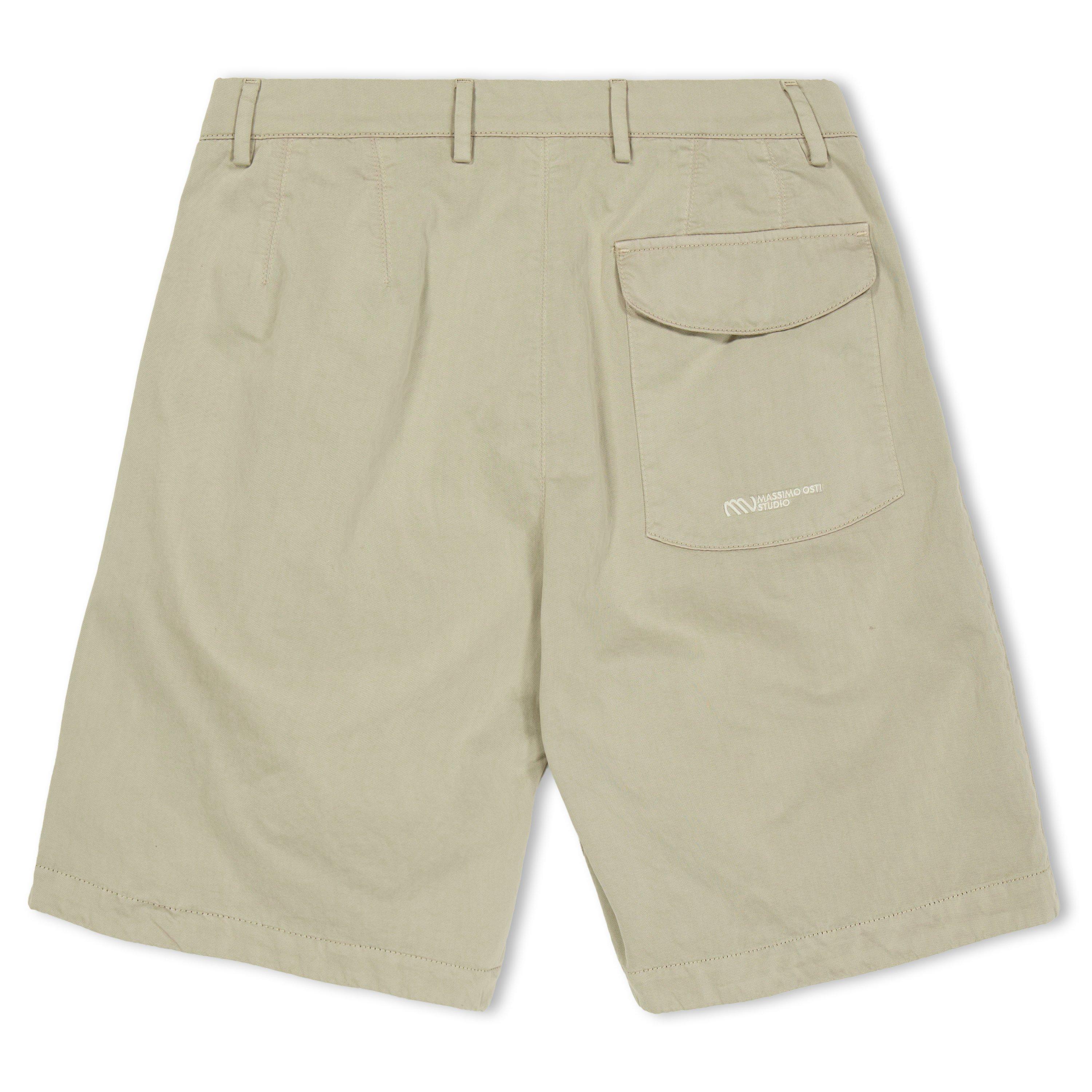Oxford Tan 310 - Massimo Osti Studio - Men's Gaberdine Cargo Shorts - 2