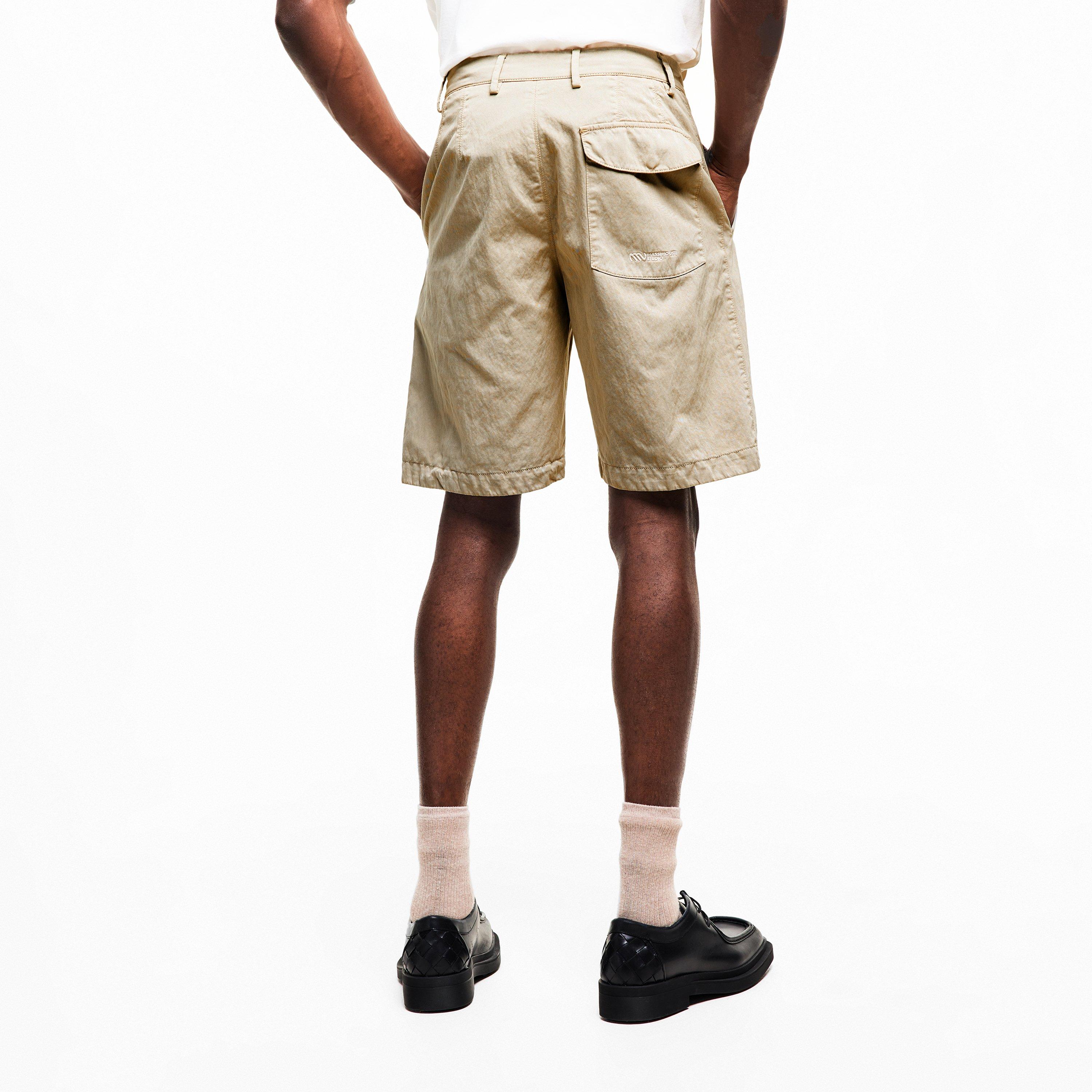 Oxford Tan 310 - Massimo Osti Studio - Men's Gaberdine Cargo Shorts - 4
