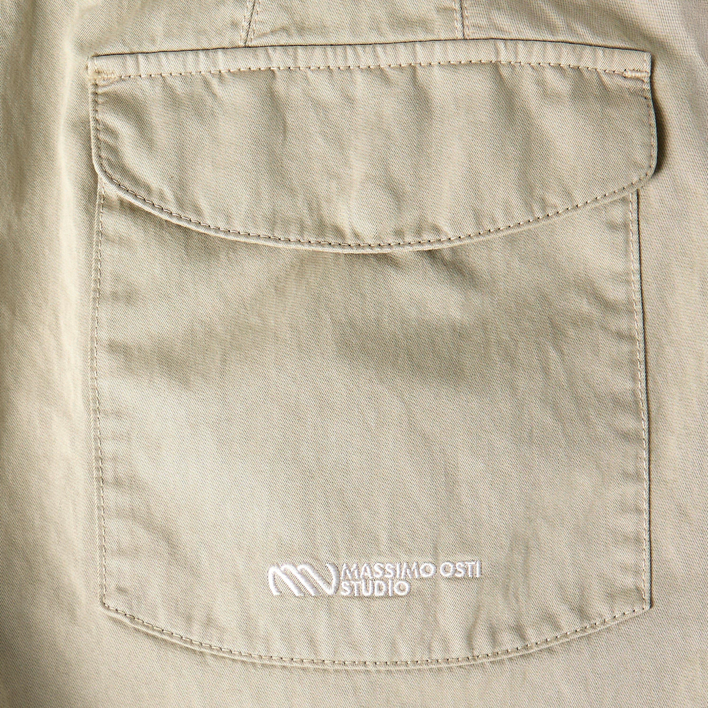 Oxford Tan 310 - Massimo Osti Studio - Men's Gaberdine Cargo Shorts - 5