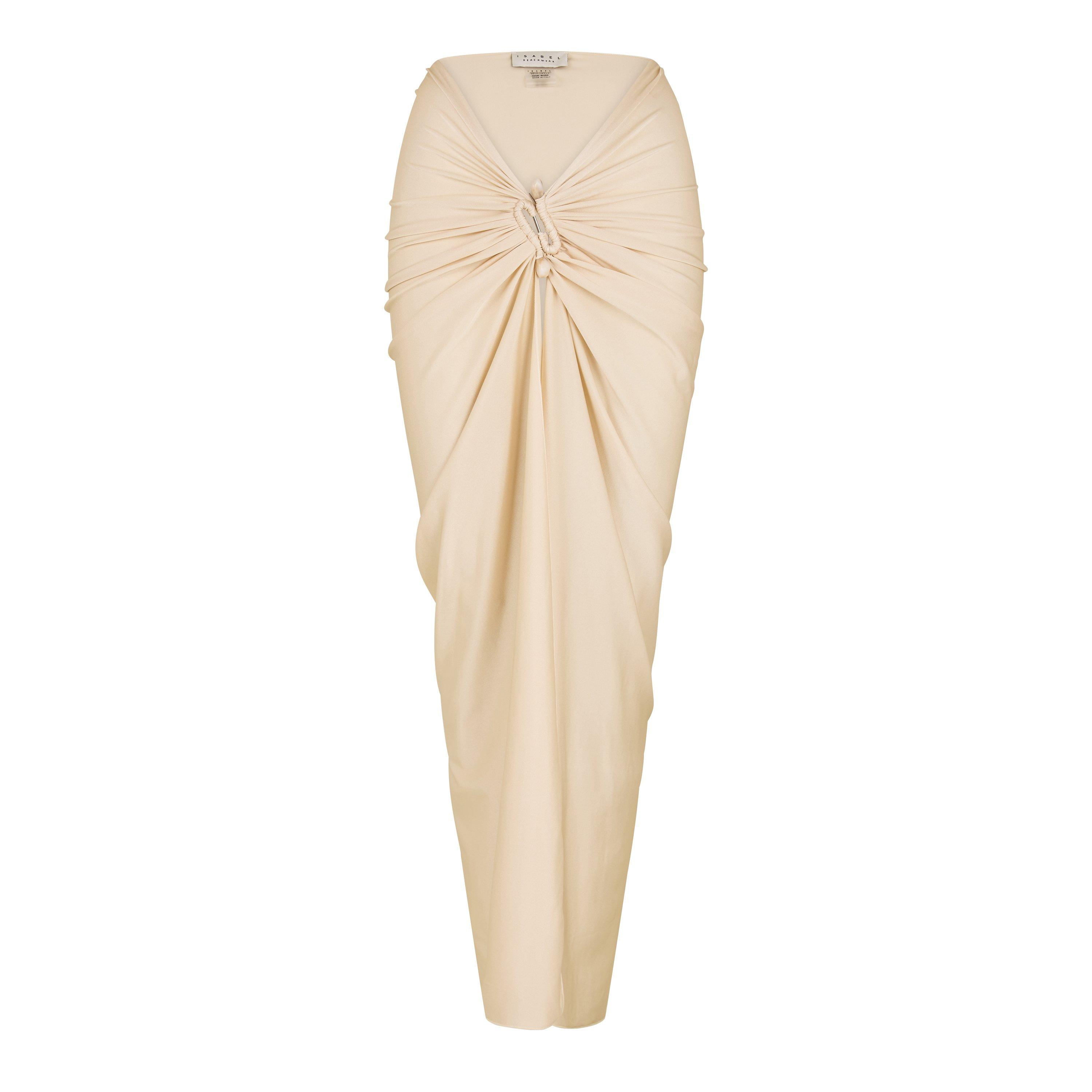 Almond - Isabel Beachwear - Women's Bamboo Midi Skirt - 1