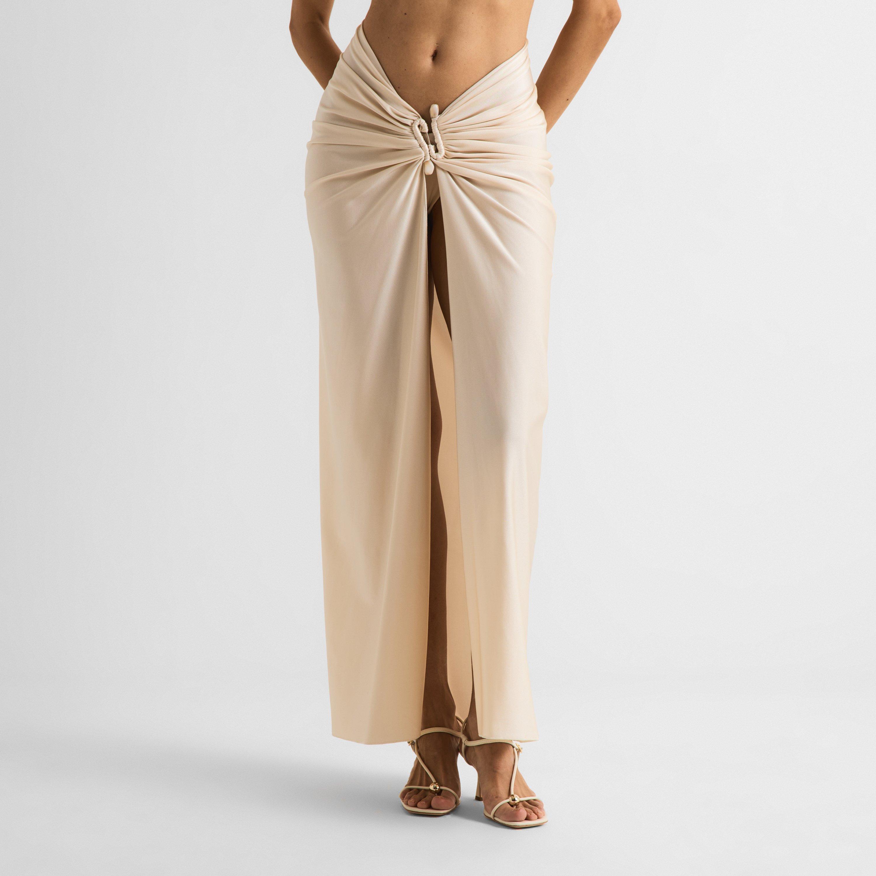 Almond - Isabel Beachwear - Women's Bamboo Midi Skirt - 3
