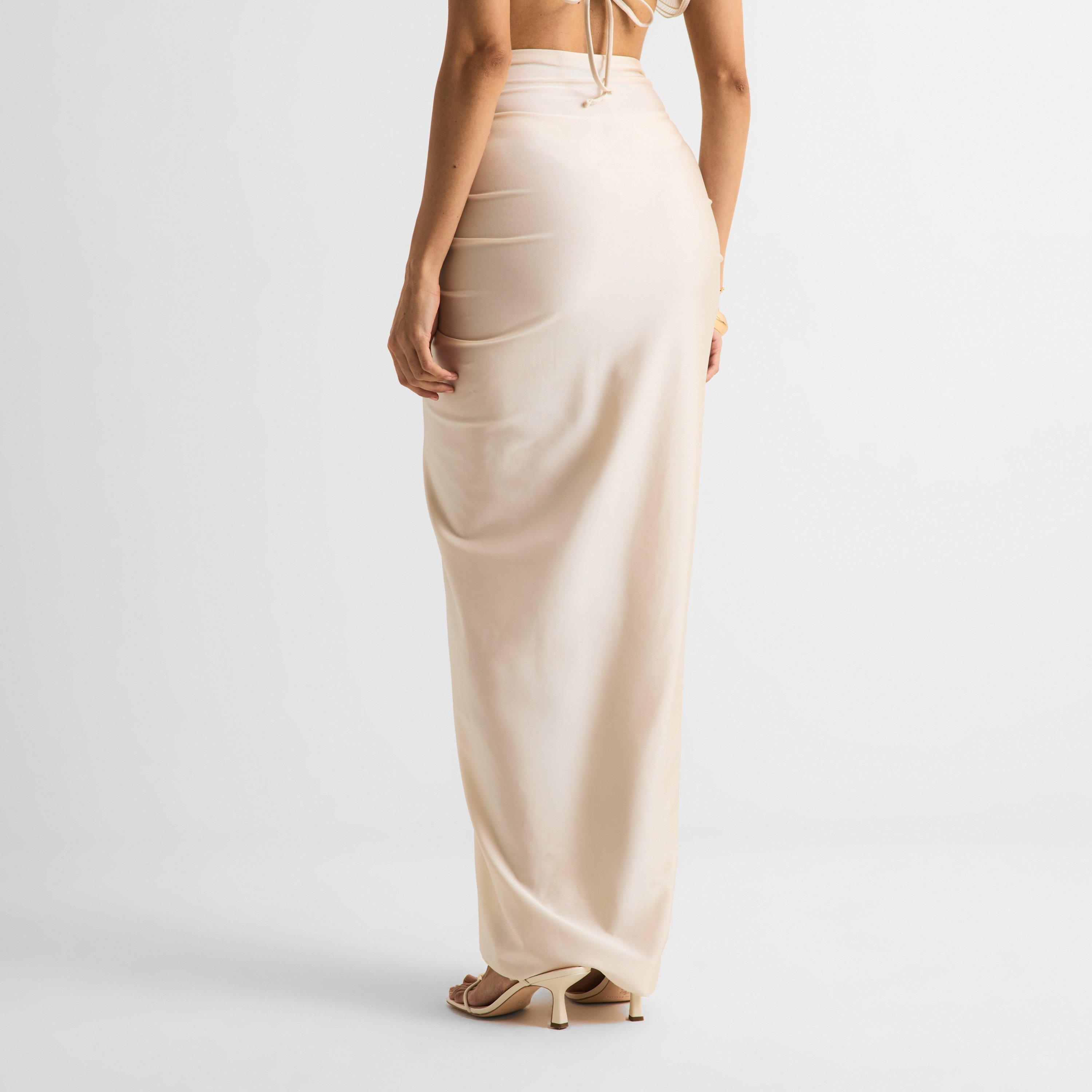 Almond - Isabel Beachwear - Women's Bamboo Midi Skirt - 4