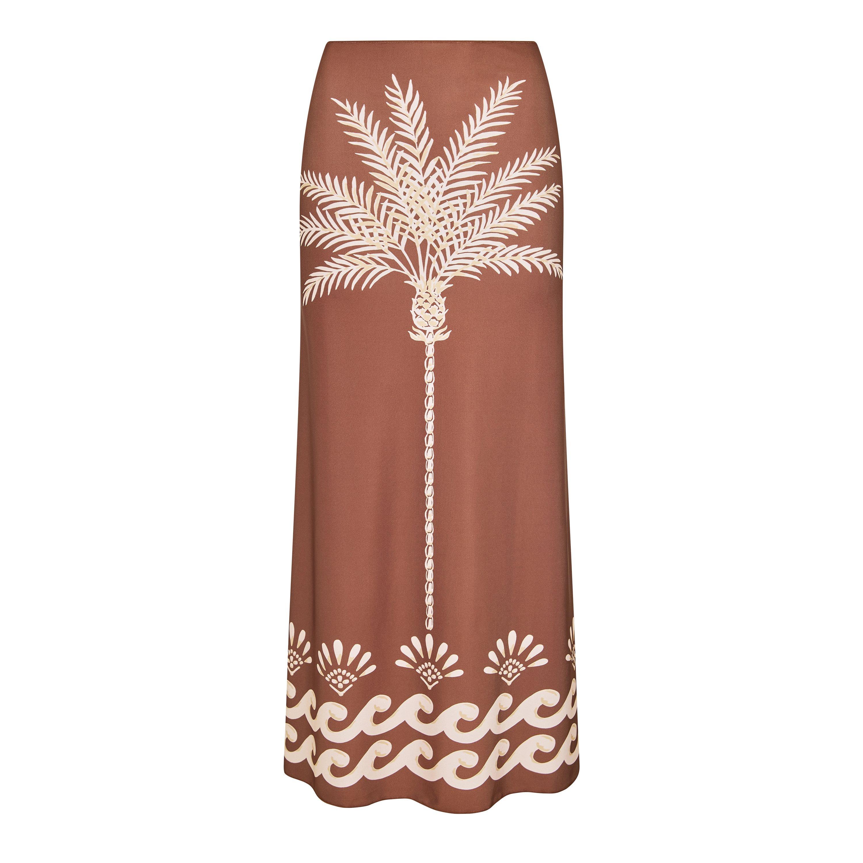 Brown/Ivory - Isabel Beachwear - Women's Palm Maxi Skirt - 1