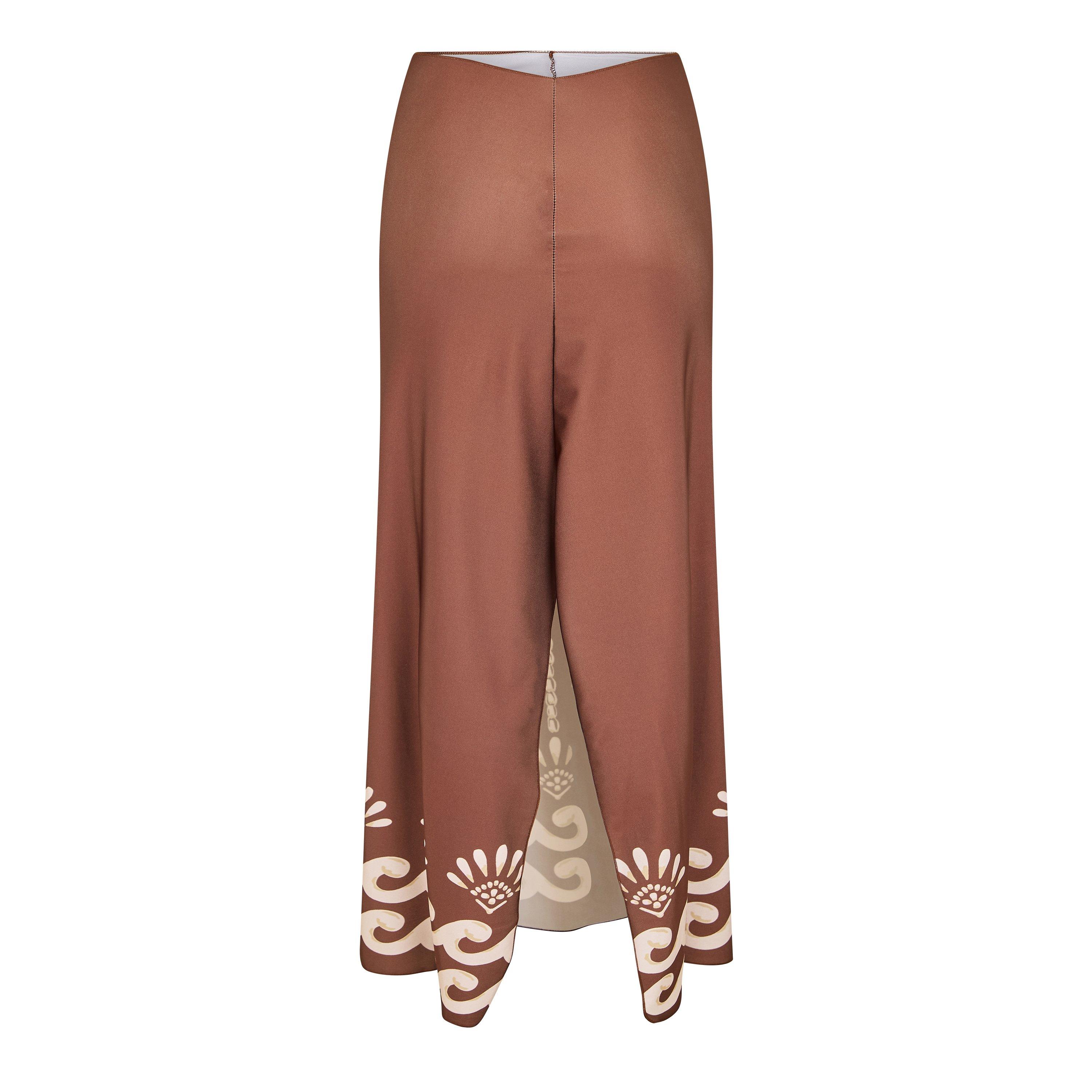 Brown/Ivory - Isabel Beachwear - Women's Palm Maxi Skirt - 2