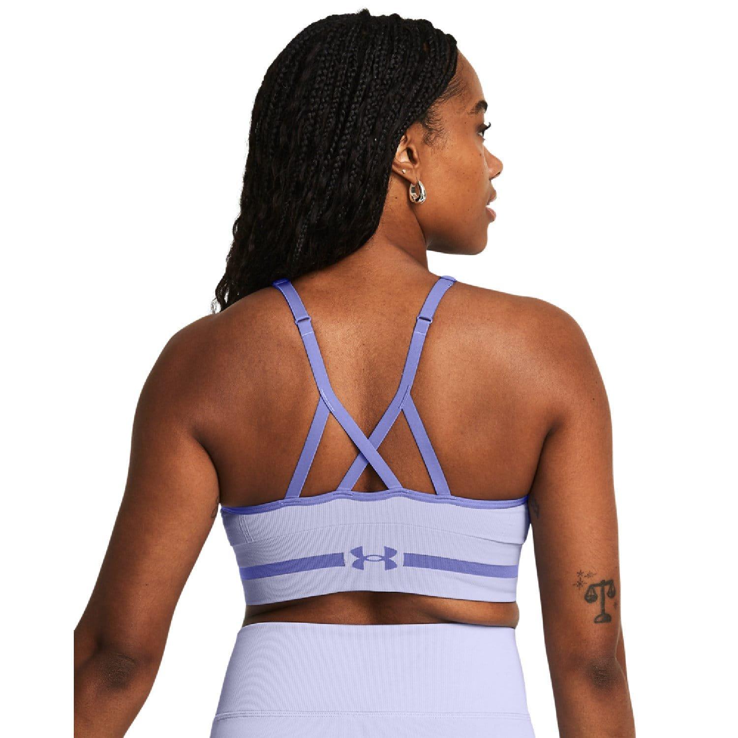 Purple - Under Armour - Seamless Low Long Sports Bra - 2