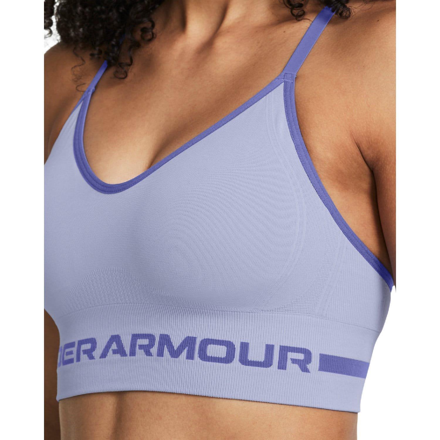 Purple - Under Armour - Seamless Low Long Sports Bra - 5
