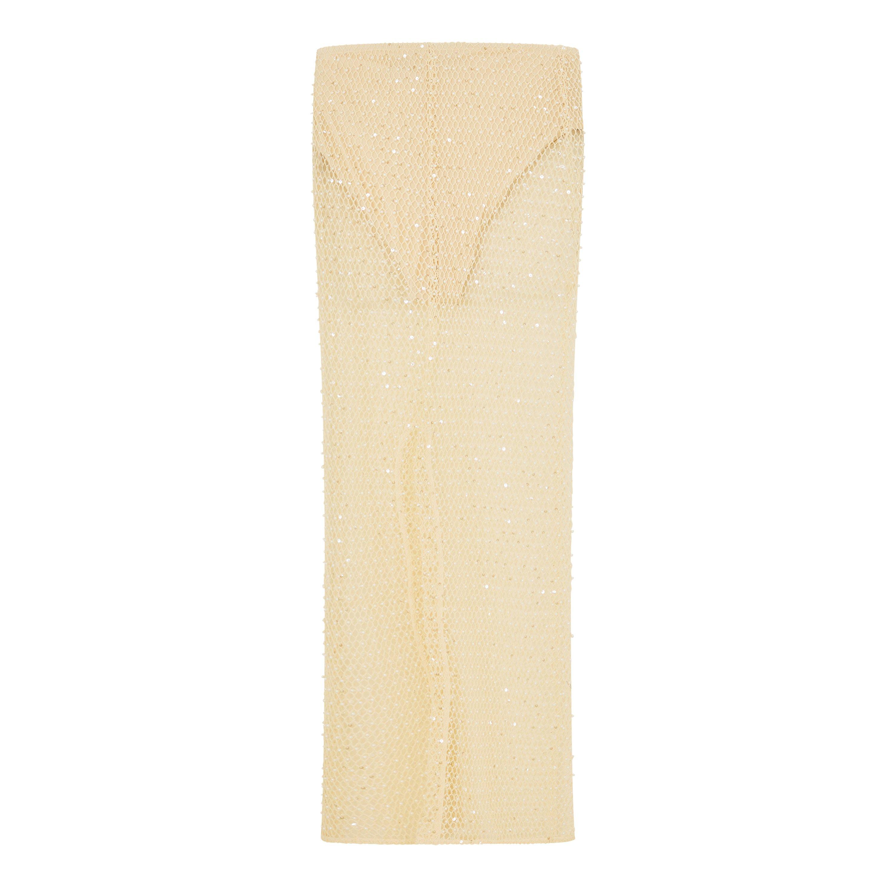 Beige - Patbo - Women's Crochet Bloom Maxi Skirt - 2