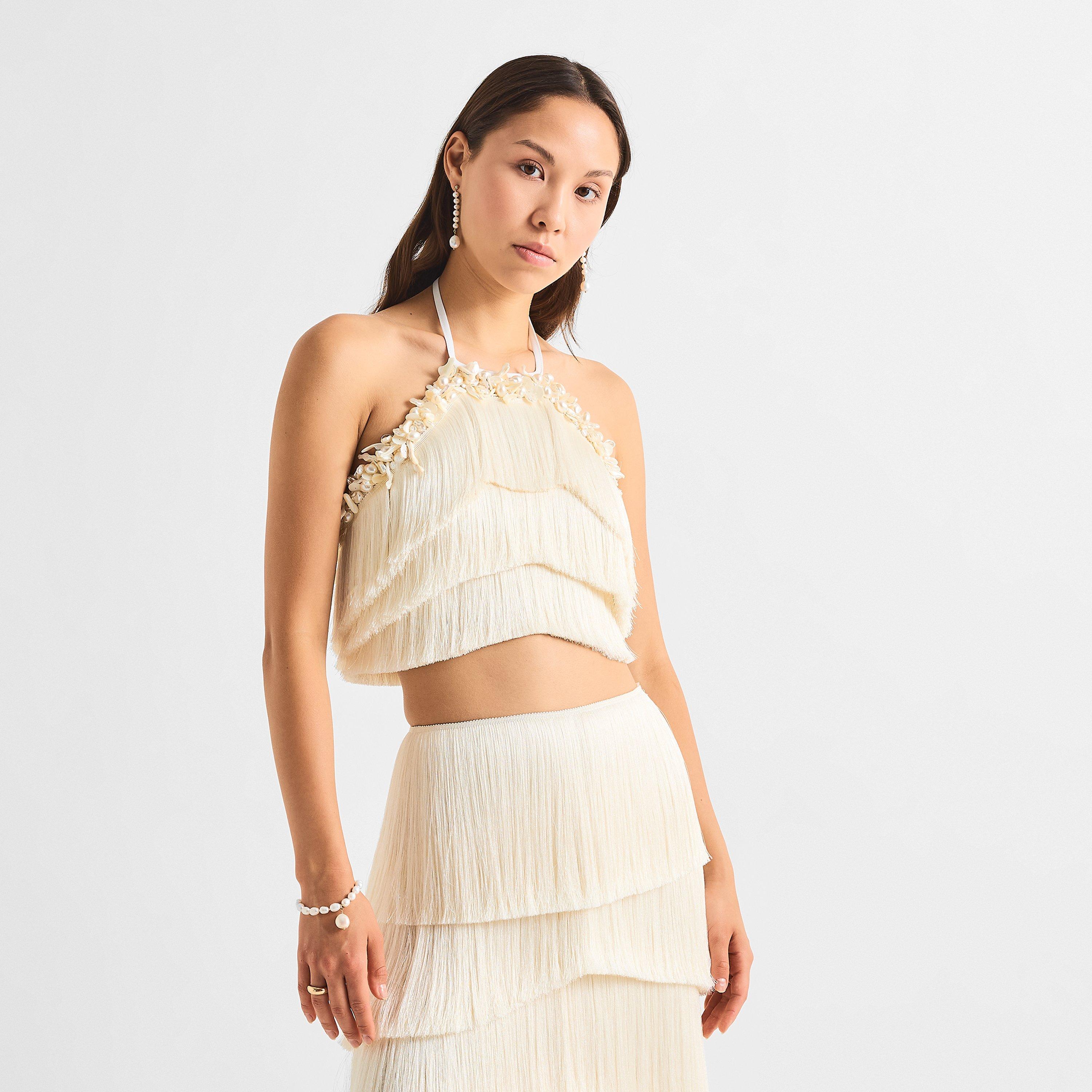 Off White - Patbo - Women's Lila Fringe Midi Skirt - 3