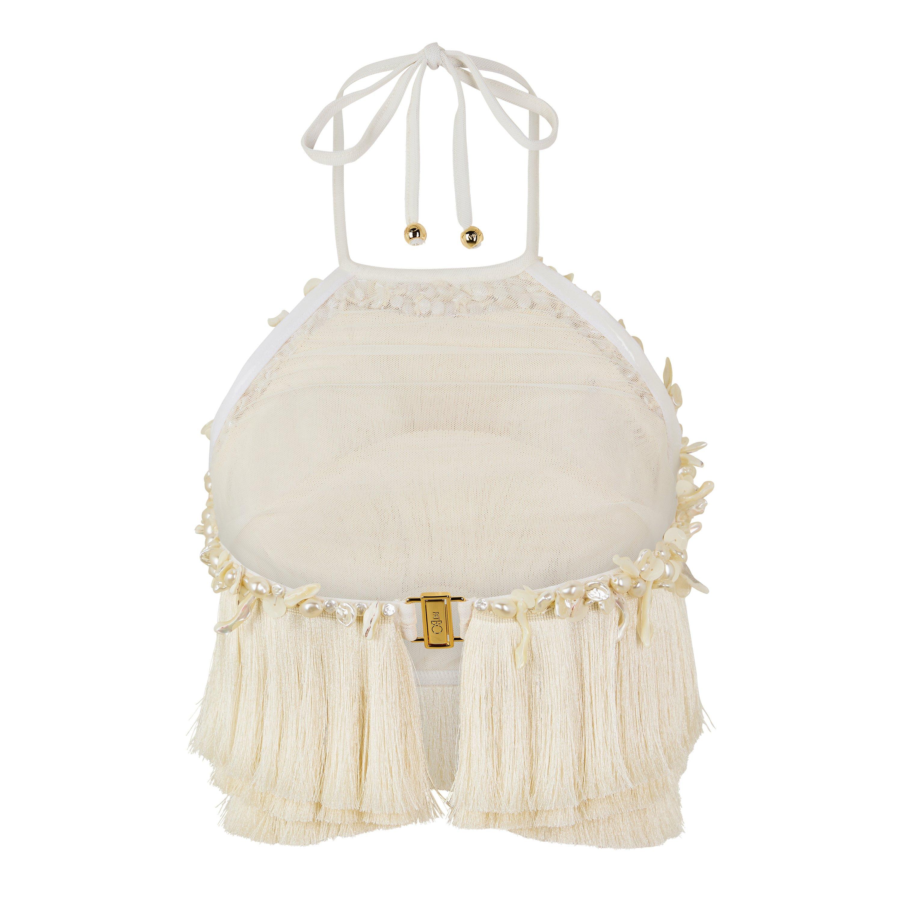 Off White - Patbo - Women's Lila Fringe Dipped Hem Top - 2