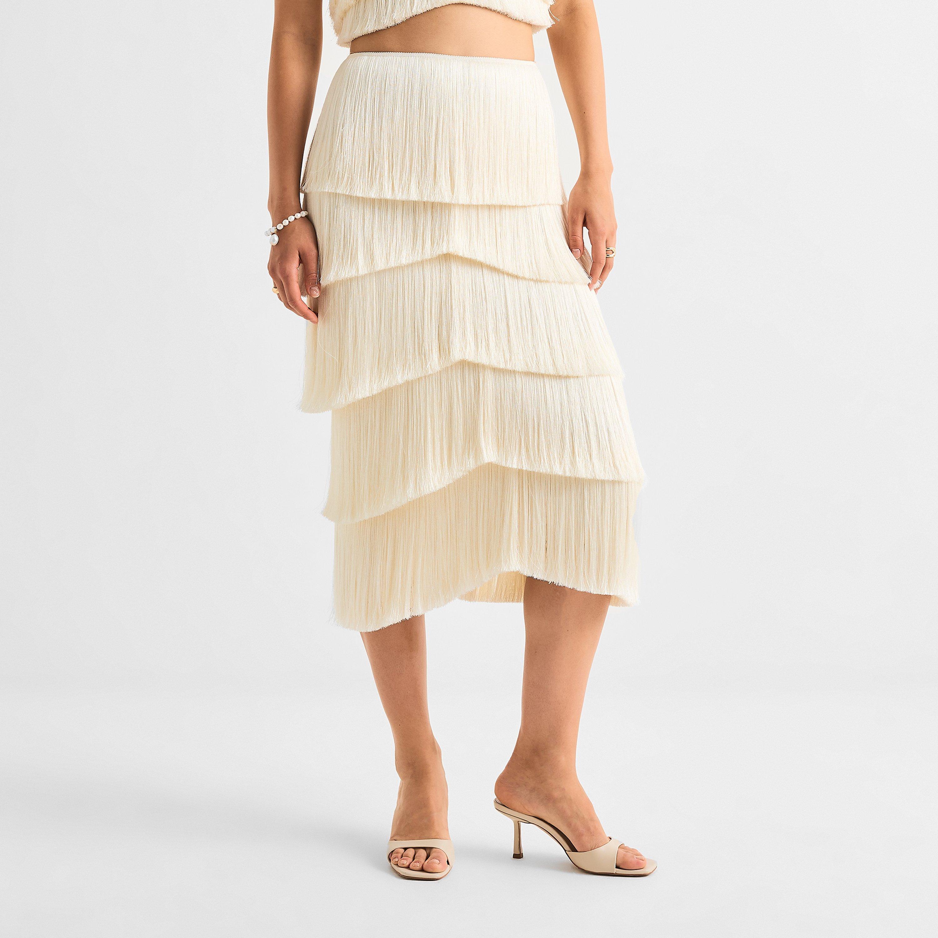 Off White - Patbo - Women's Lila Fringe Dipped Hem Top - 3