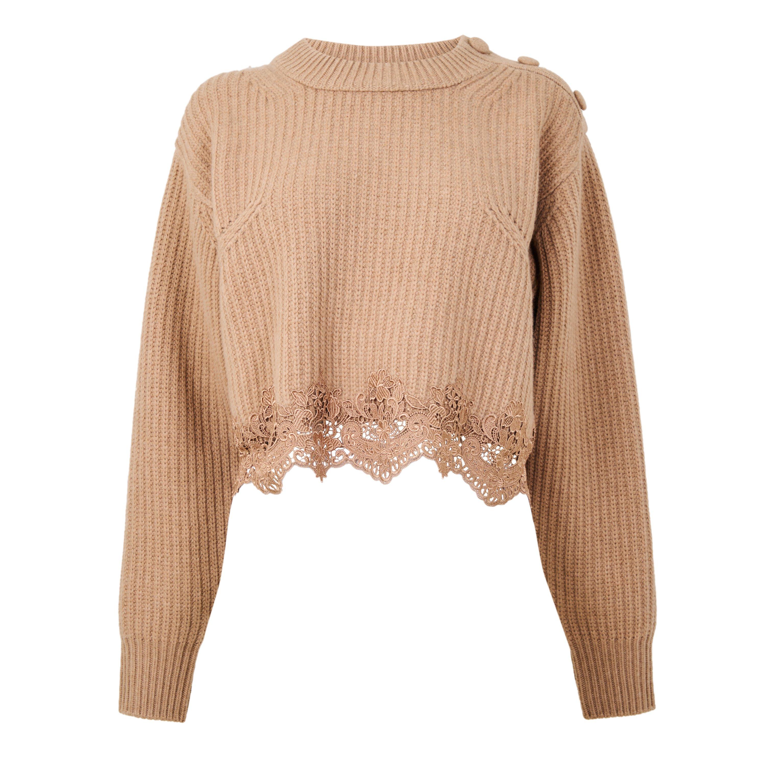 Bleached Brown - Chloe - Women's MP18 Cable Knit Jumper - 1