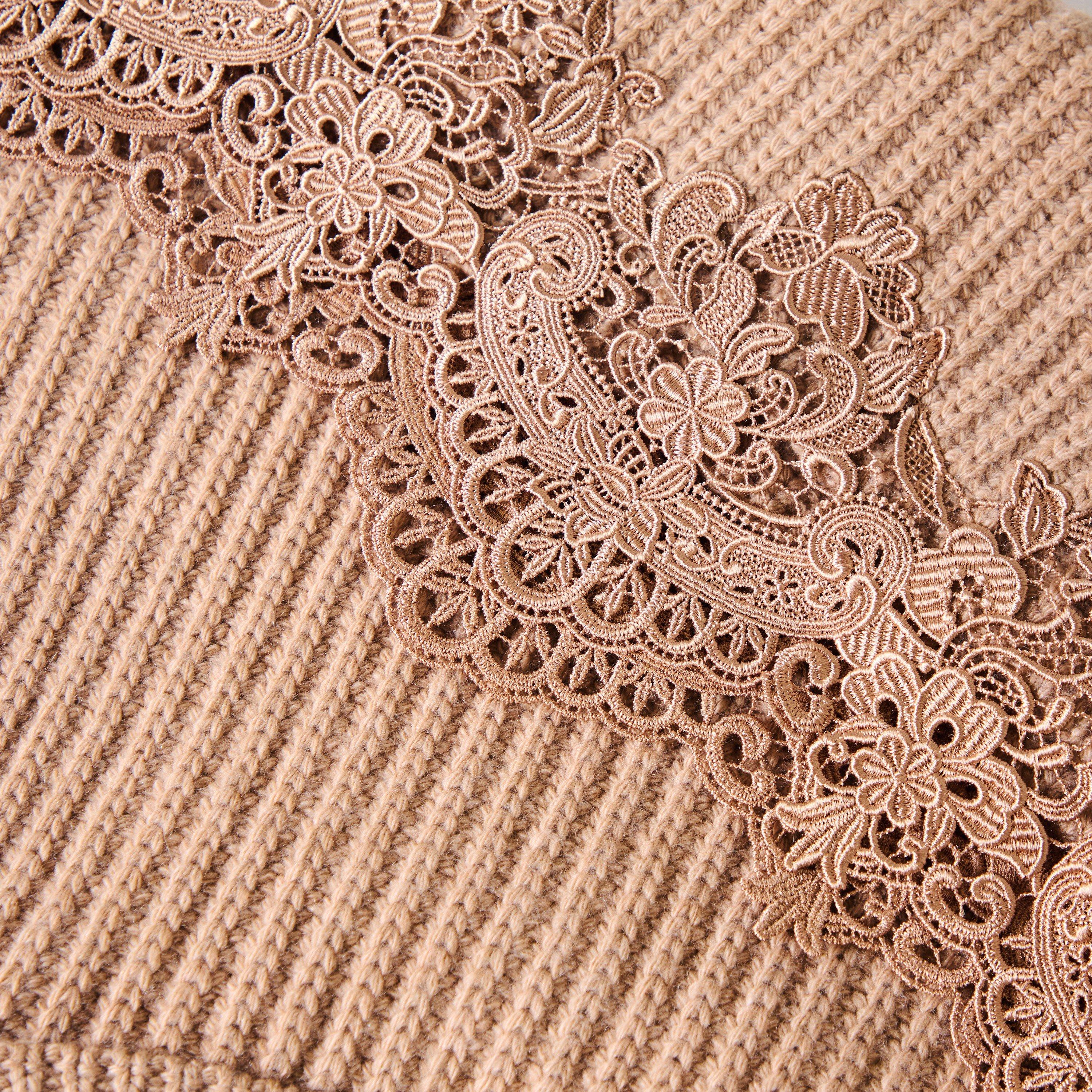 Bleached Brown - Chloe - Women's MP18 Cable Knit Jumper - 3