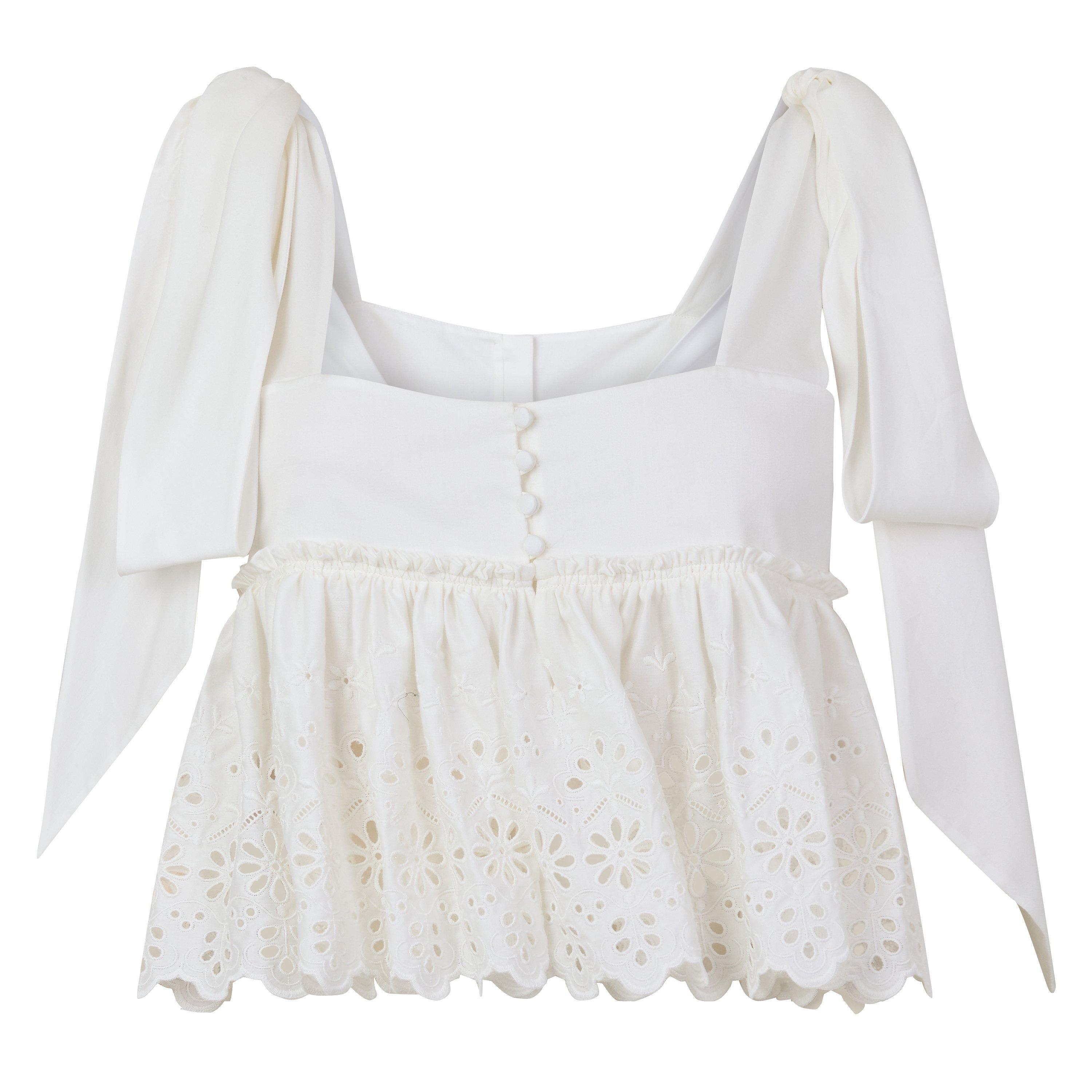 Chloe Women's HT46 Milkmaid Top - Iconic Milk - Size 36 (UK 8)