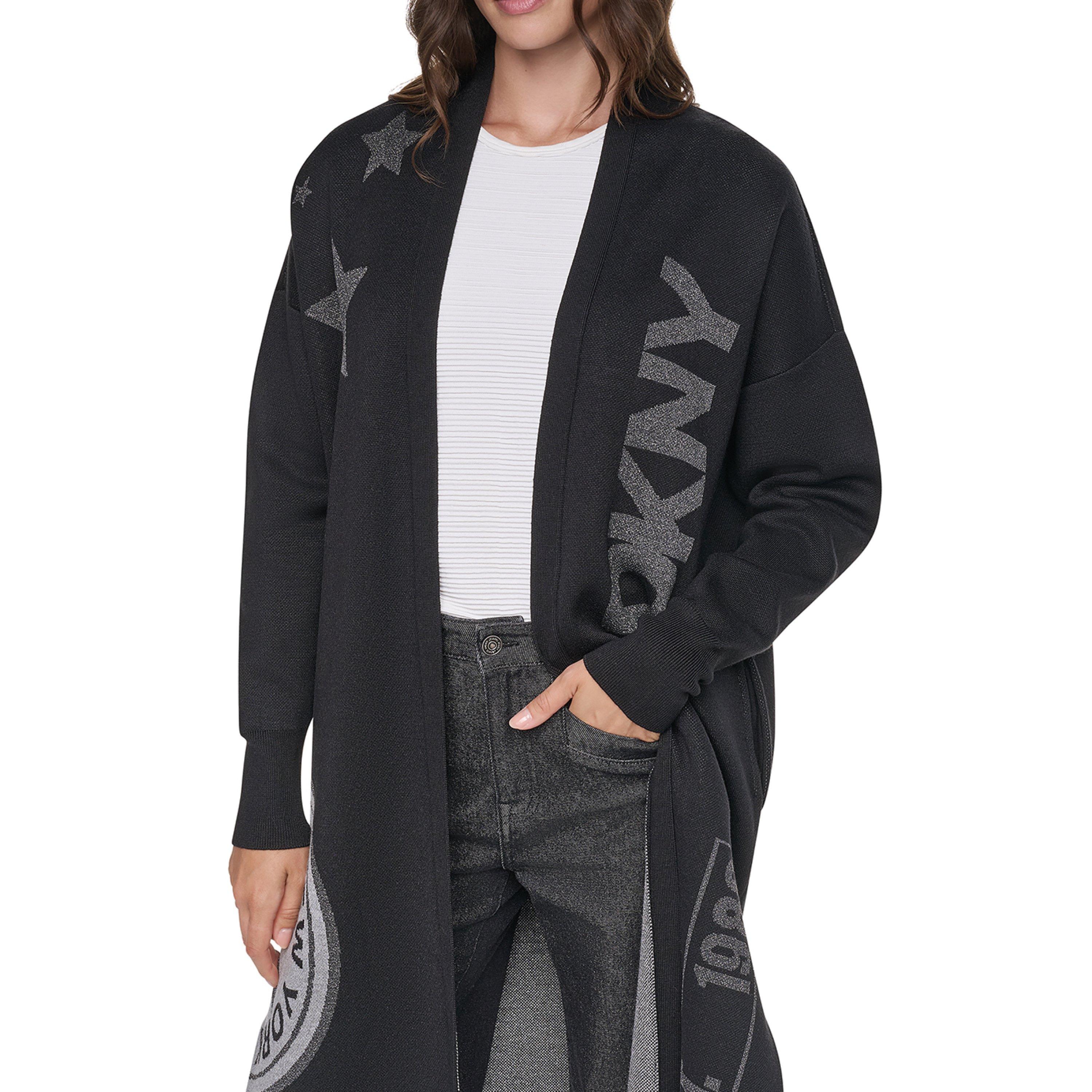 Preto - DKNY - DKNY Patch Cardi Ld64 - 1