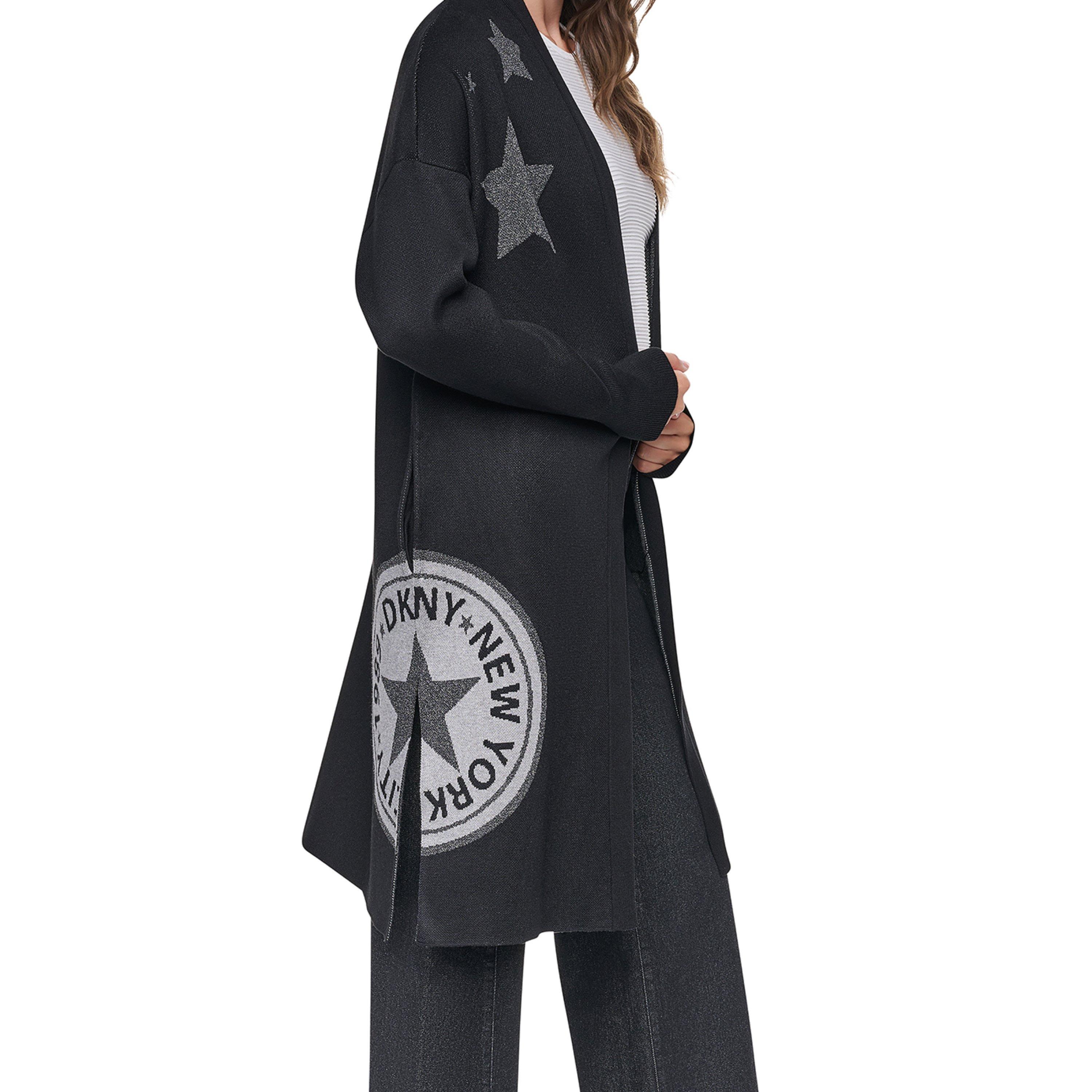 Preto - DKNY - DKNY Patch Cardi Ld64 - 2